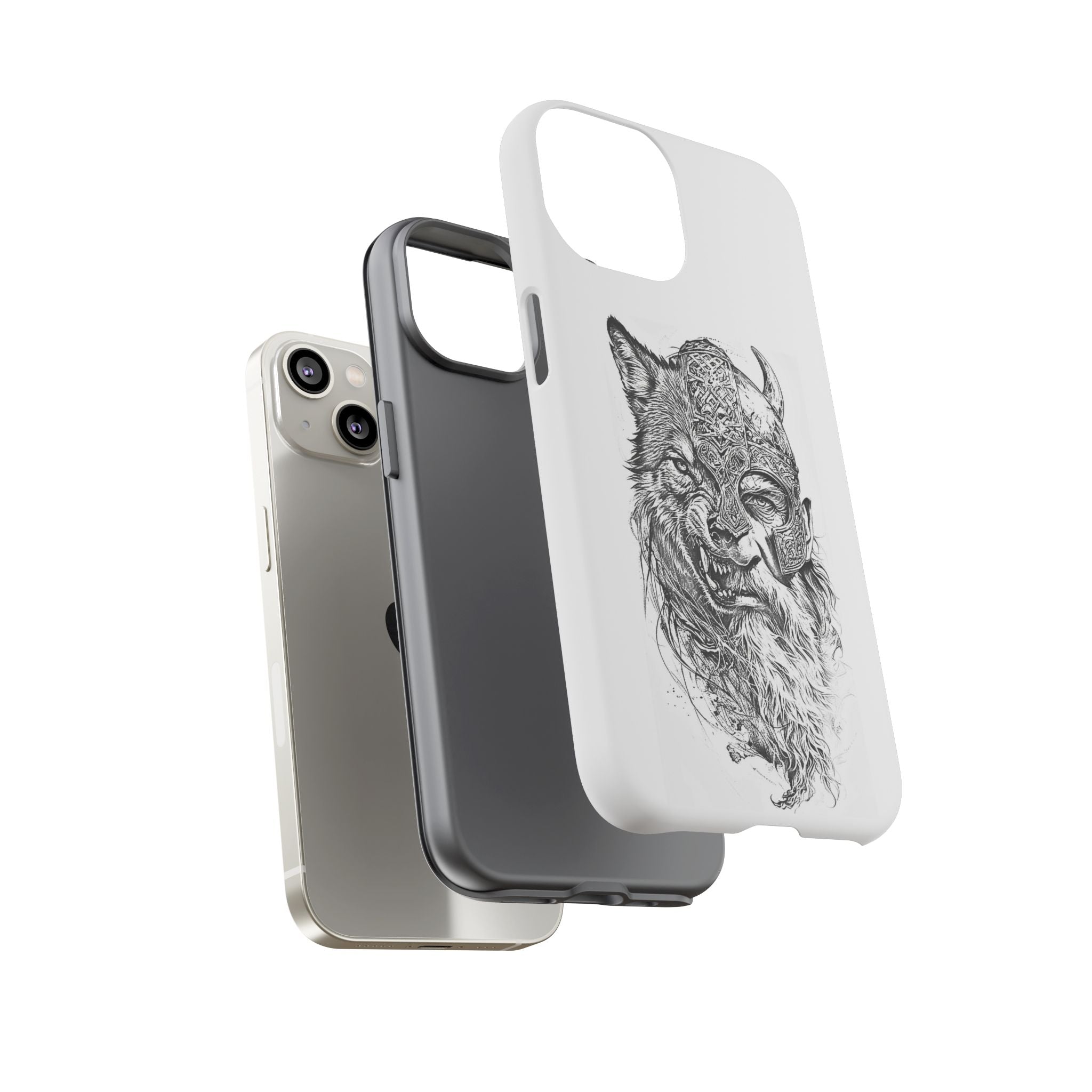Viking Wolf Spirit – Norse Warrior Fusion iPhone Case
