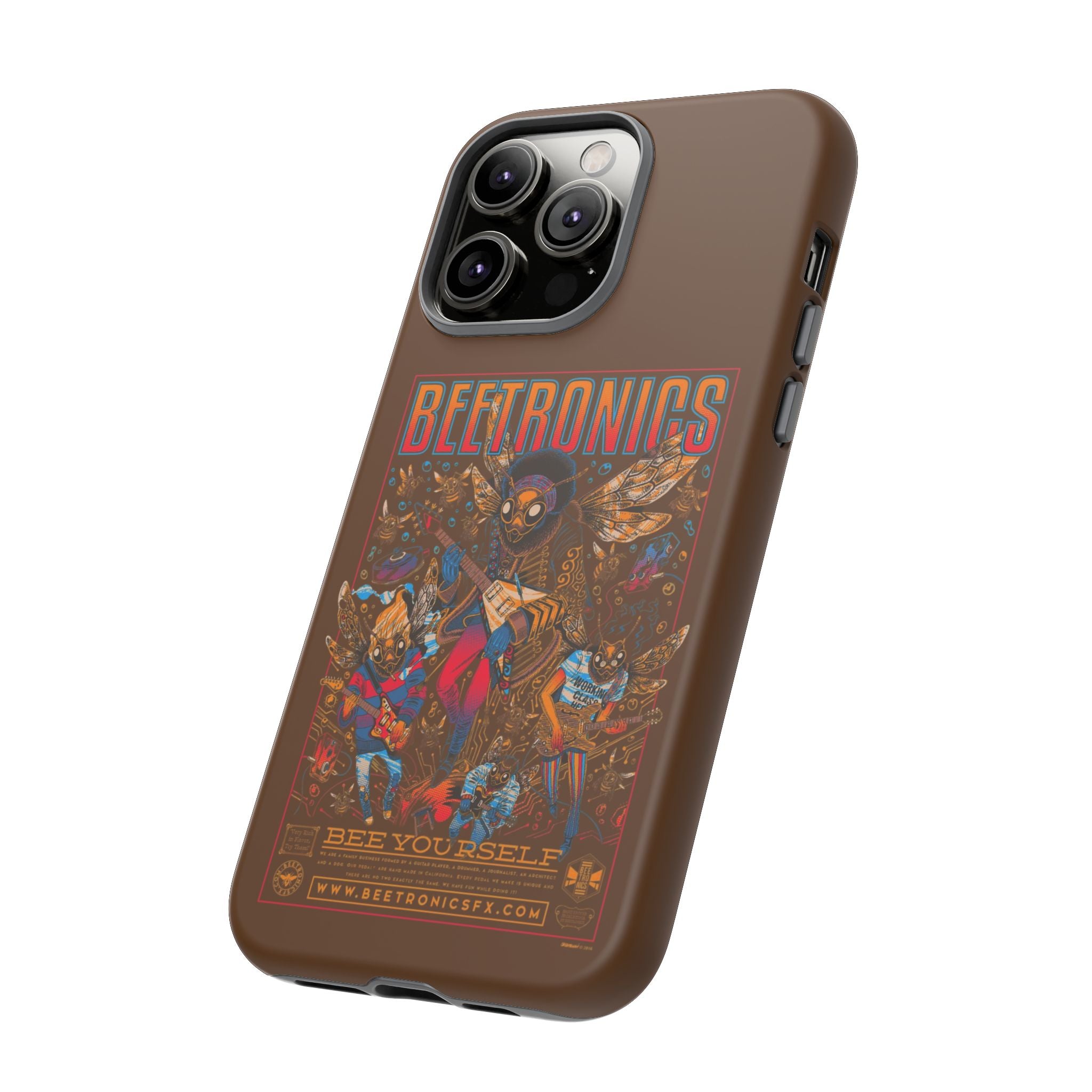 BeeTronics Rock Band – Psychedelic Bee Guitarist iPhone Case