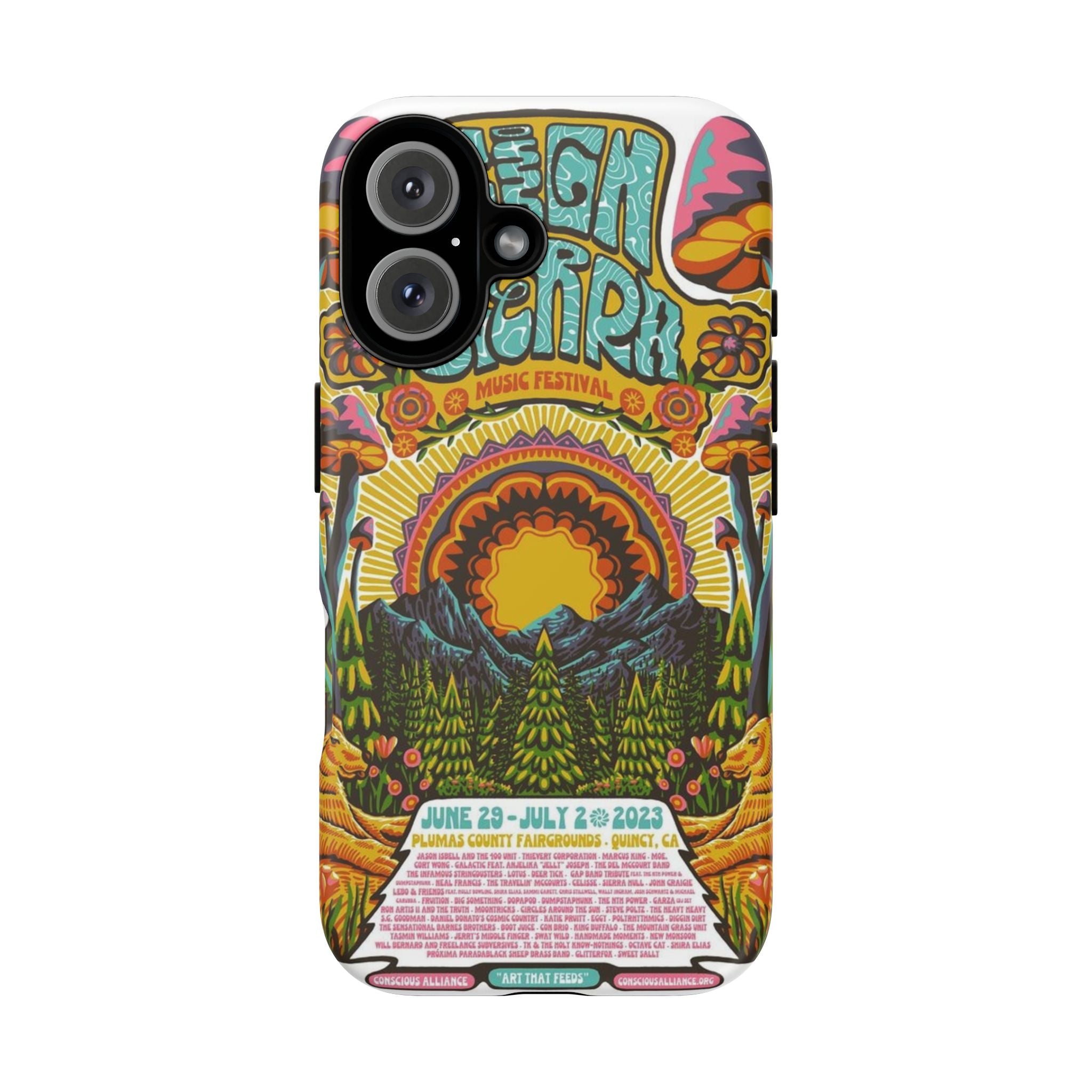 Psychedelic Festival Forest – Retro Mushroom Tough iPhone Case