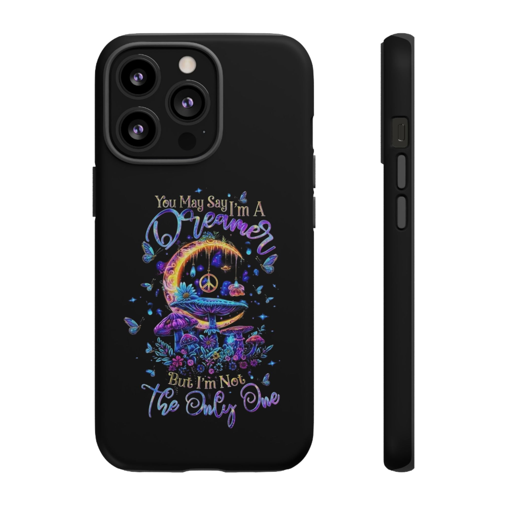 Dreamer Moon & Mushrooms – Neon Psychedelic iPhone Case