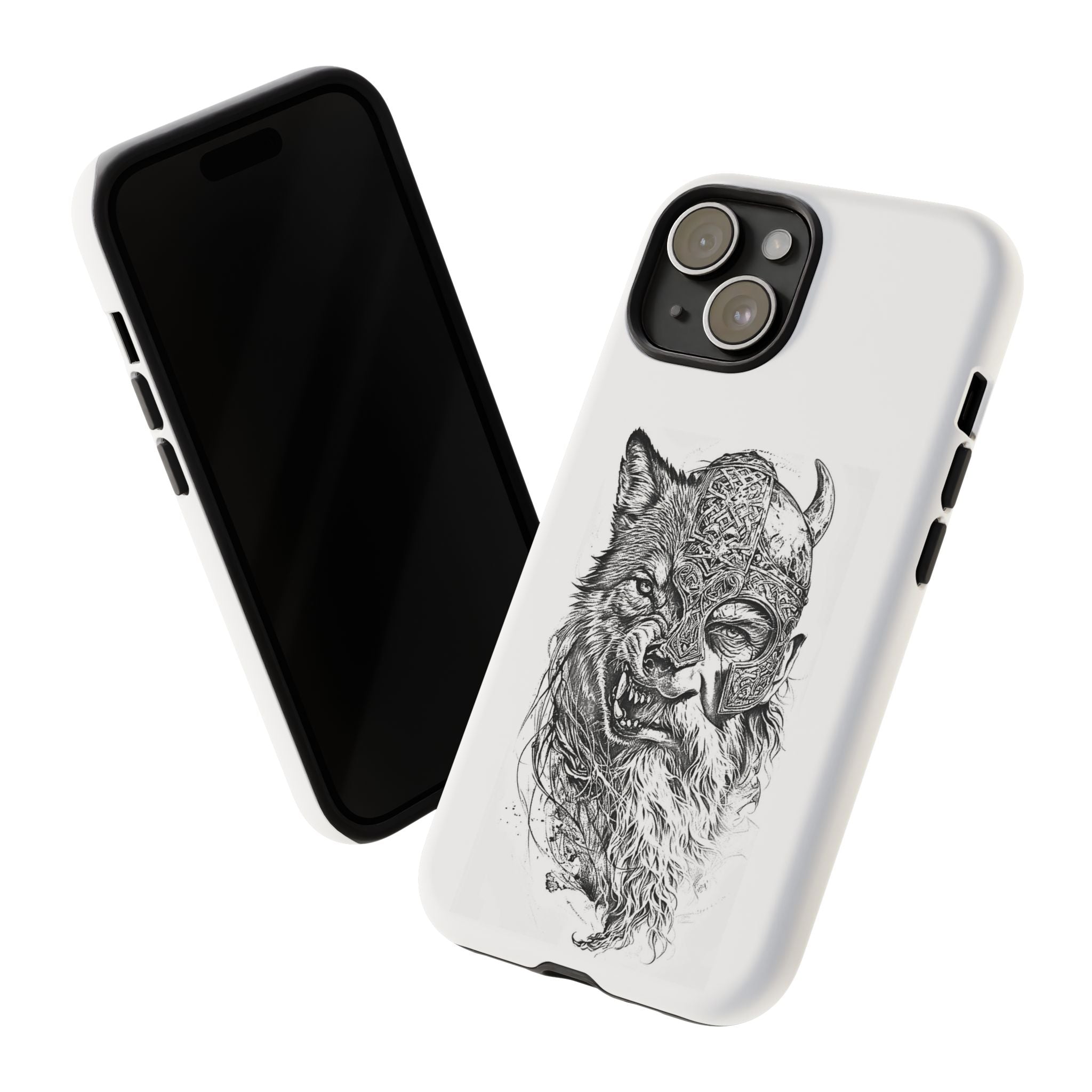 Viking Wolf Spirit – Norse Warrior Fusion iPhone Case