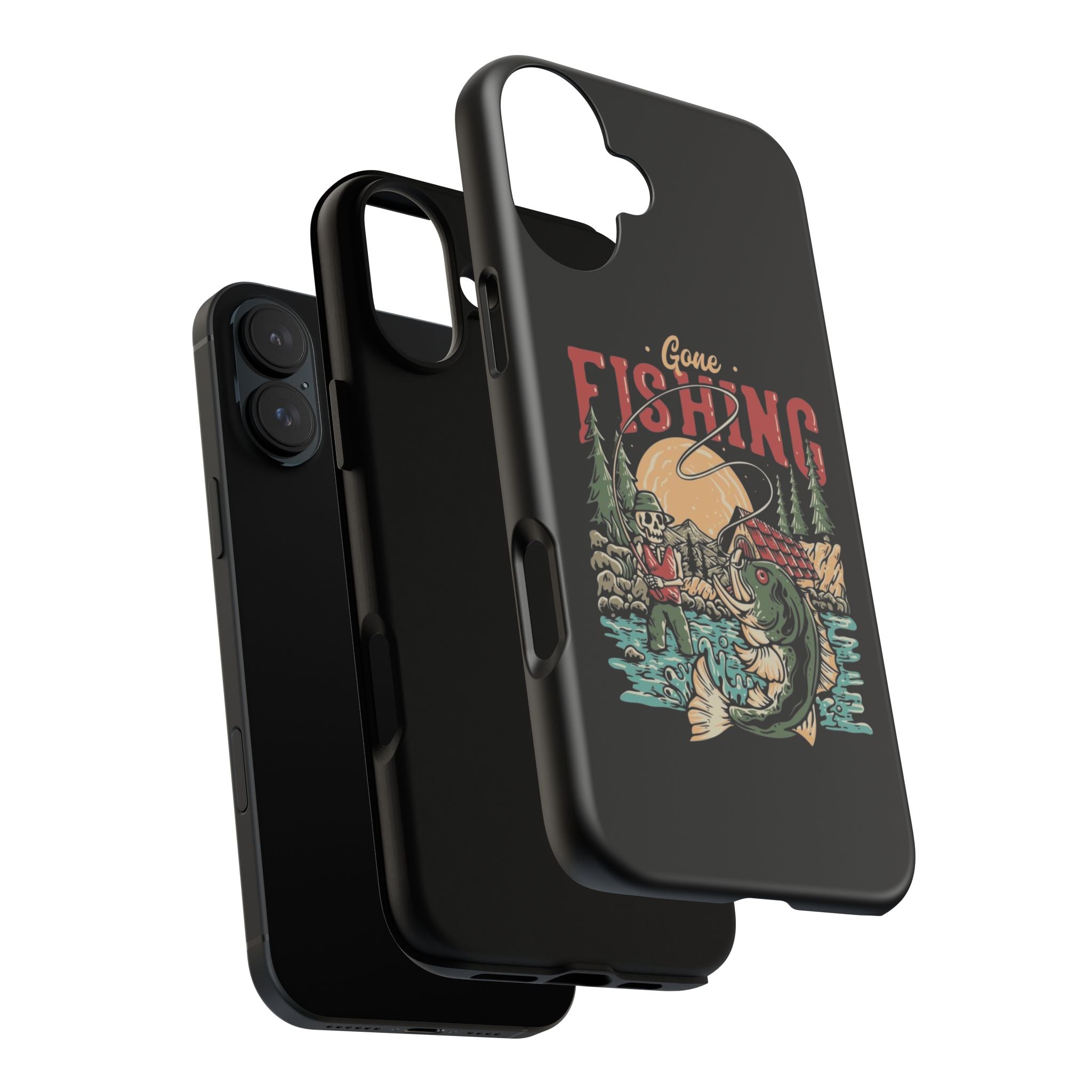 Gone Fishing Skeleton – Vintage Angler iPhone Case