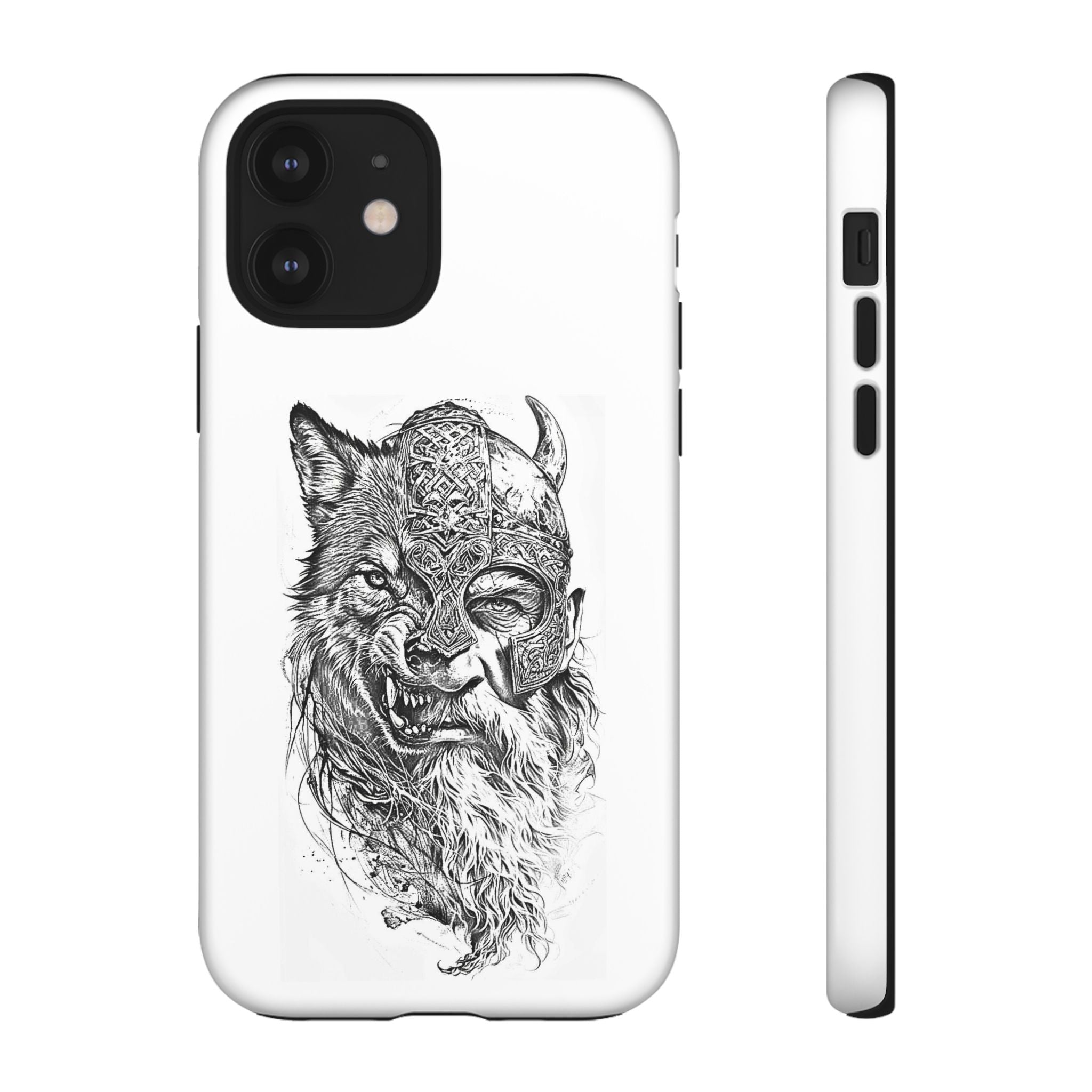 Viking Wolf Spirit – Norse Warrior Fusion iPhone Case