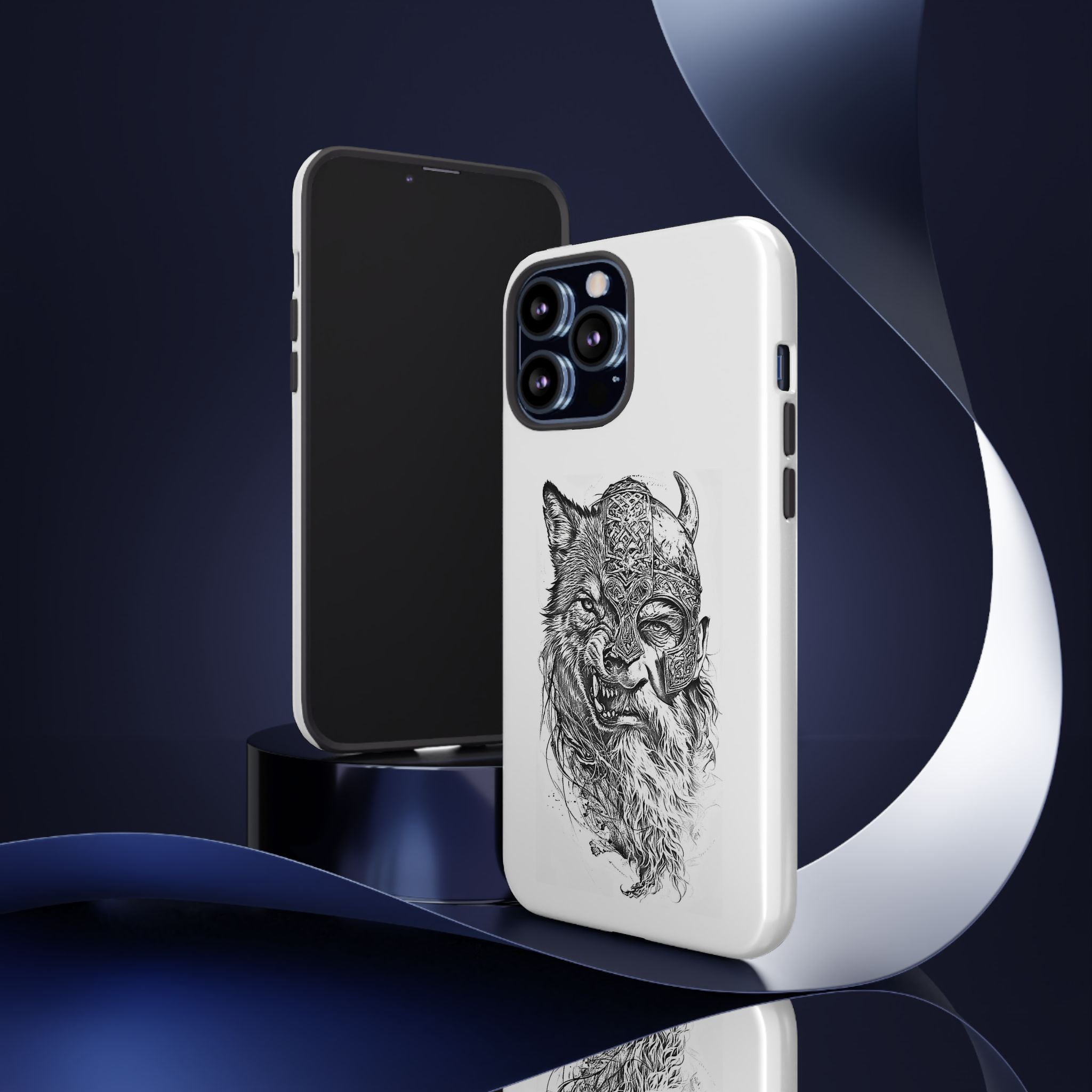 Viking Wolf Spirit – Norse Warrior Fusion iPhone Case