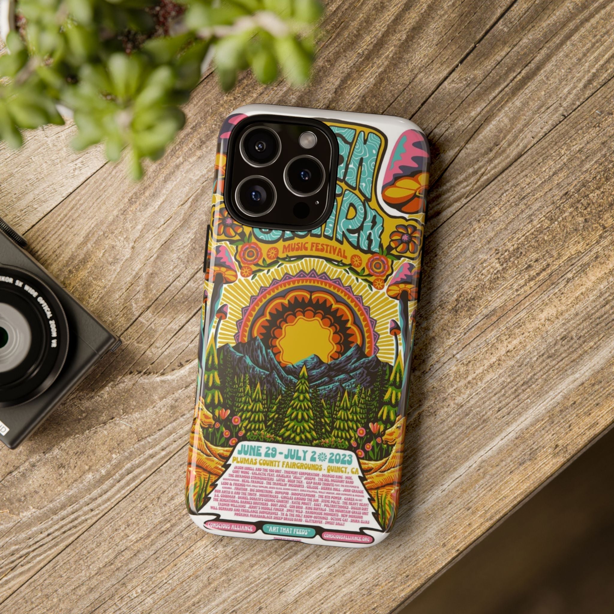 Psychedelic Festival Forest – Retro Mushroom Tough iPhone Case