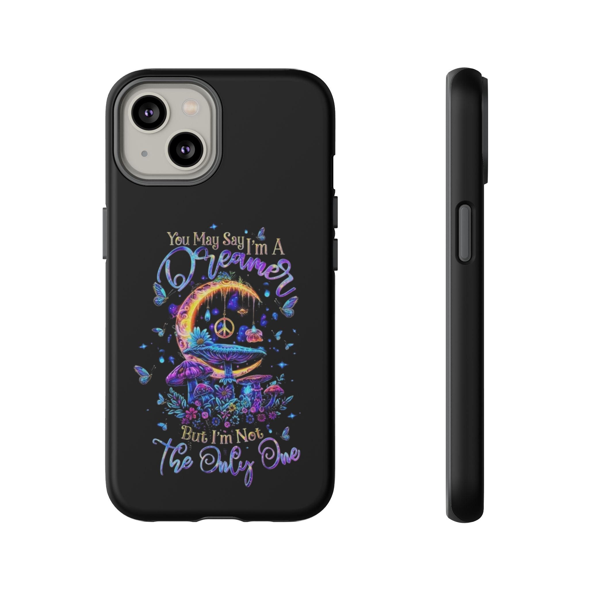 Dreamer Moon & Mushrooms – Neon Psychedelic iPhone Case