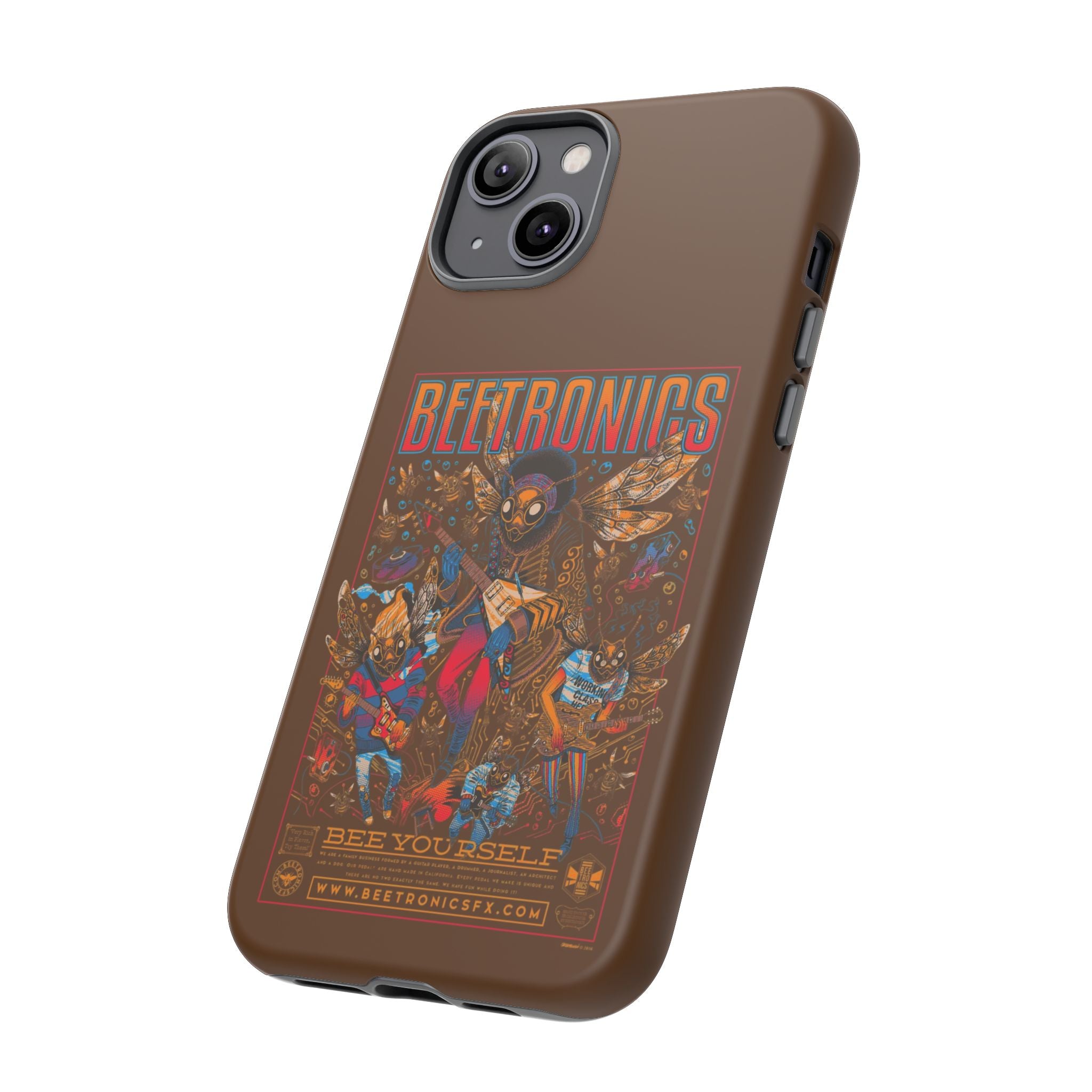 BeeTronics Rock Band – Psychedelic Bee Guitarist iPhone Case