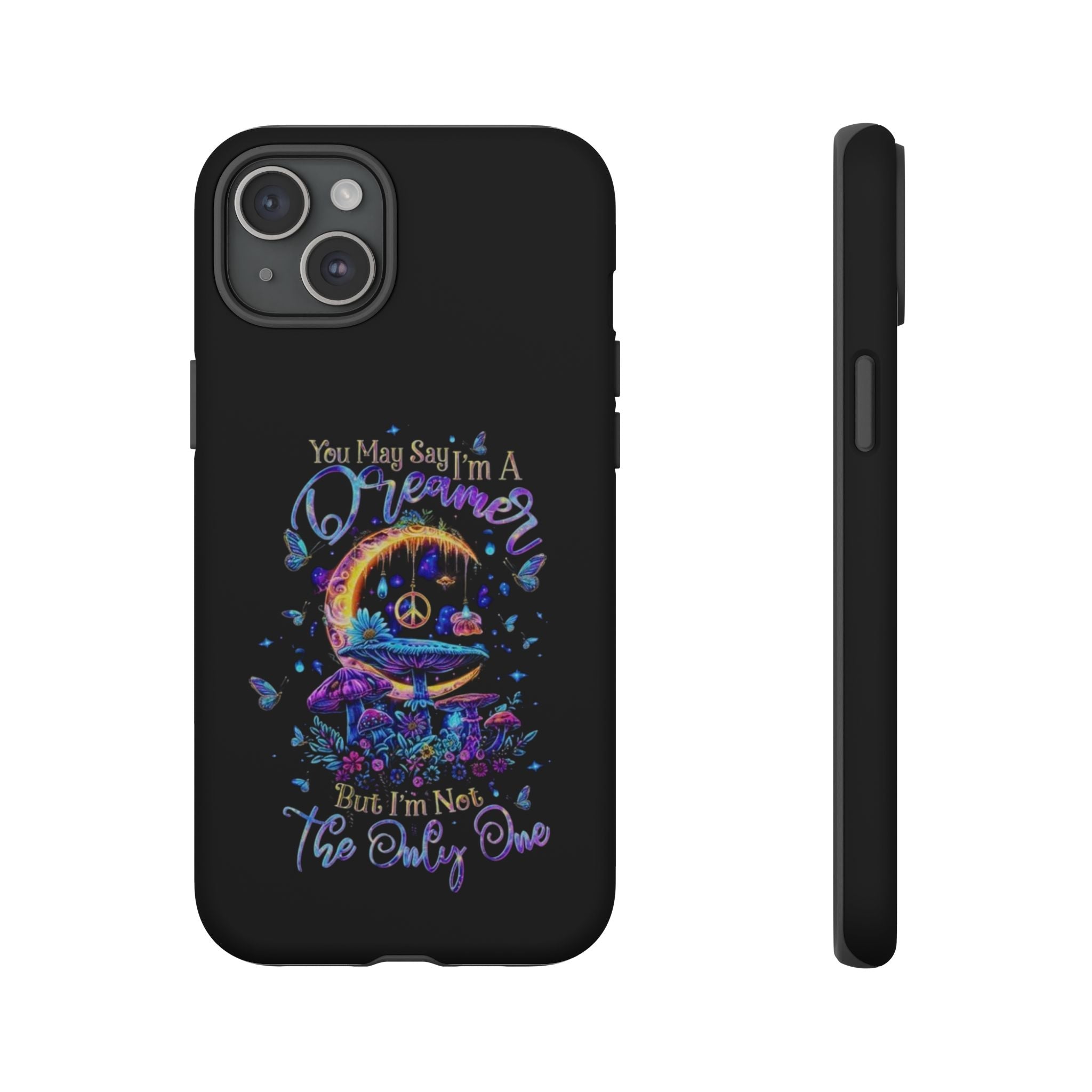 Dreamer Moon & Mushrooms – Neon Psychedelic iPhone Case
