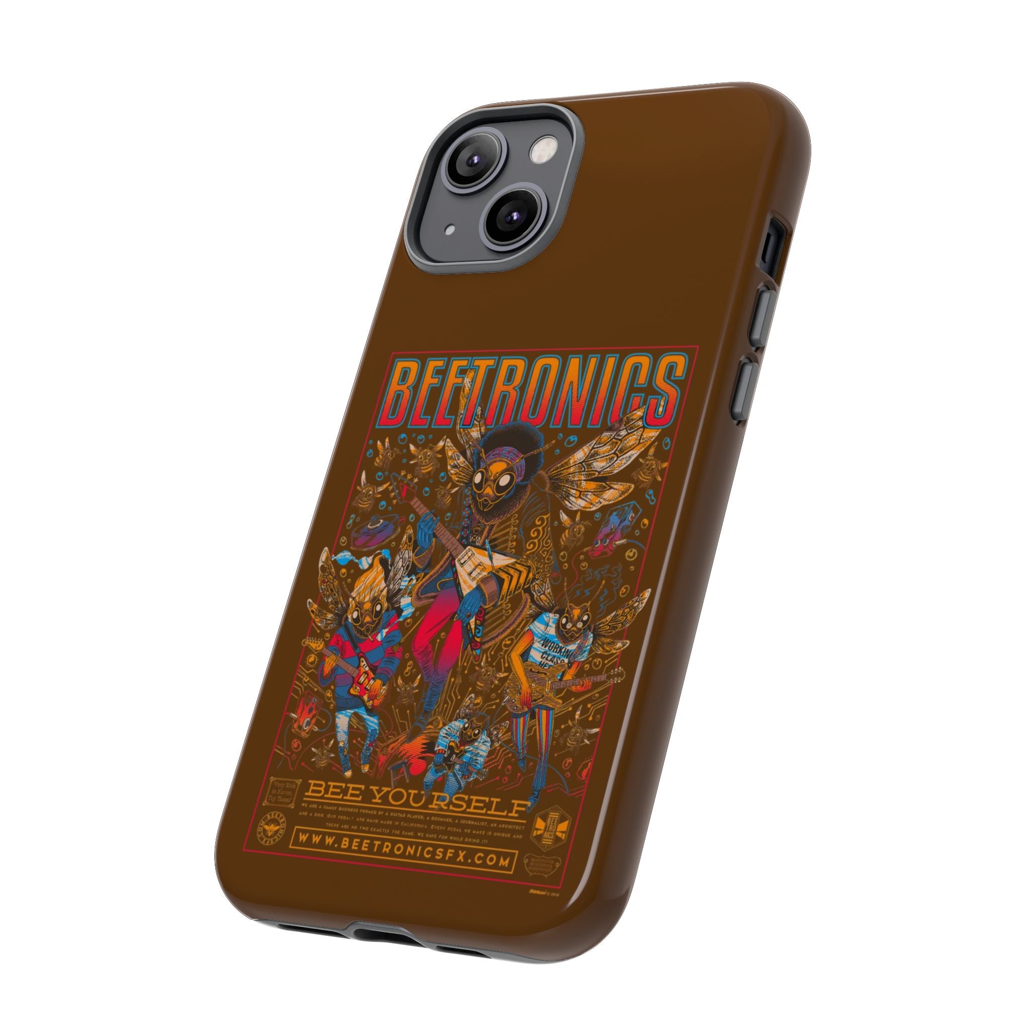 BeeTronics Rock Band – Psychedelic Bee Guitarist iPhone Case