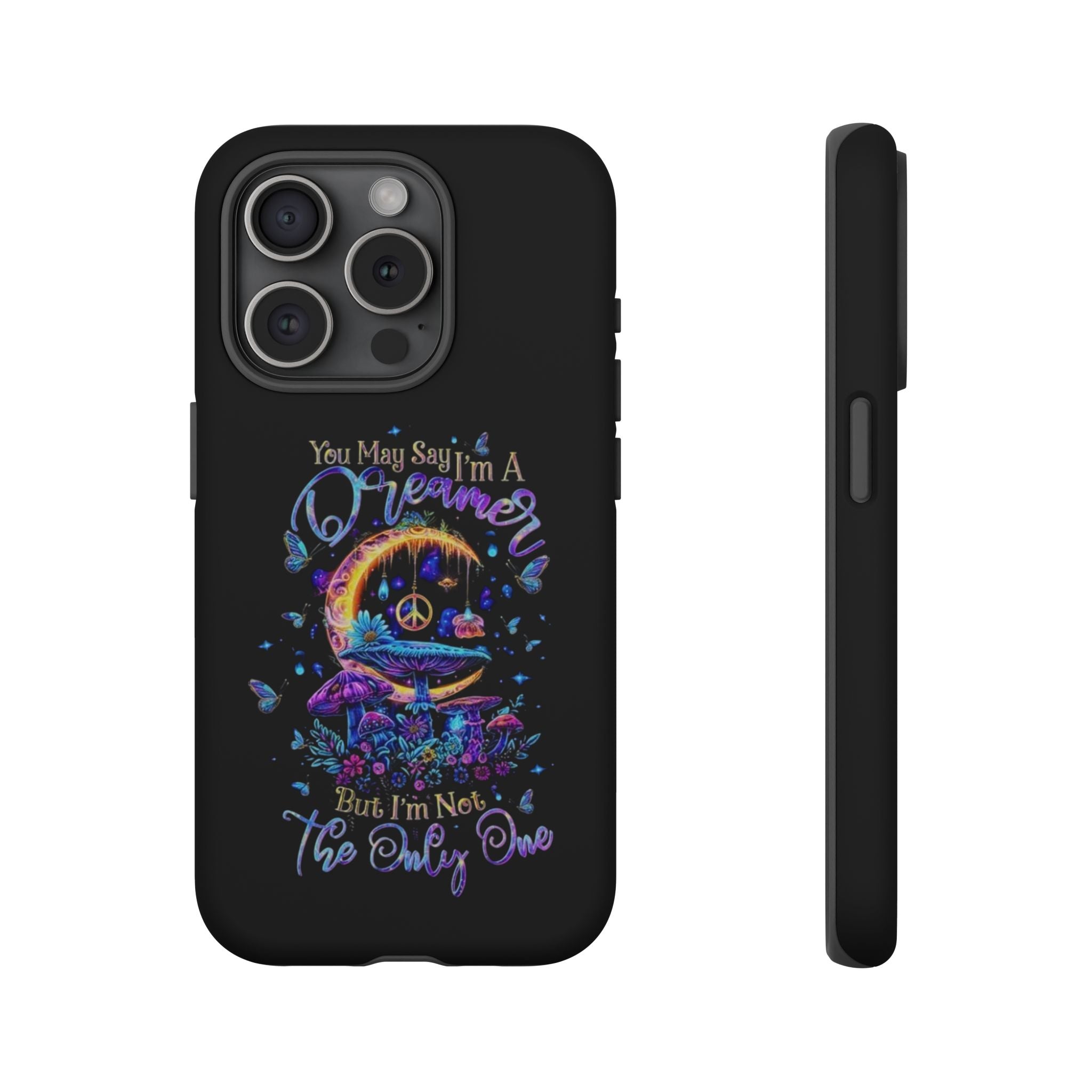 Dreamer Moon & Mushrooms – Neon Psychedelic iPhone Case