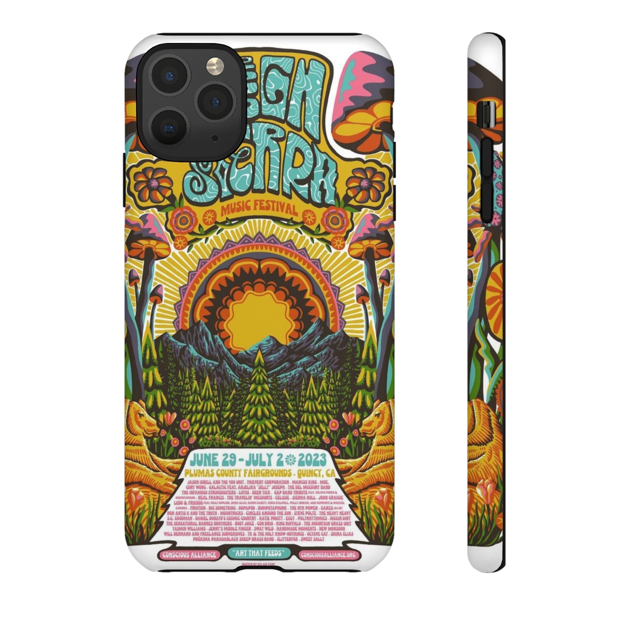Psychedelic Festival Forest – Retro Mushroom Tough iPhone Case