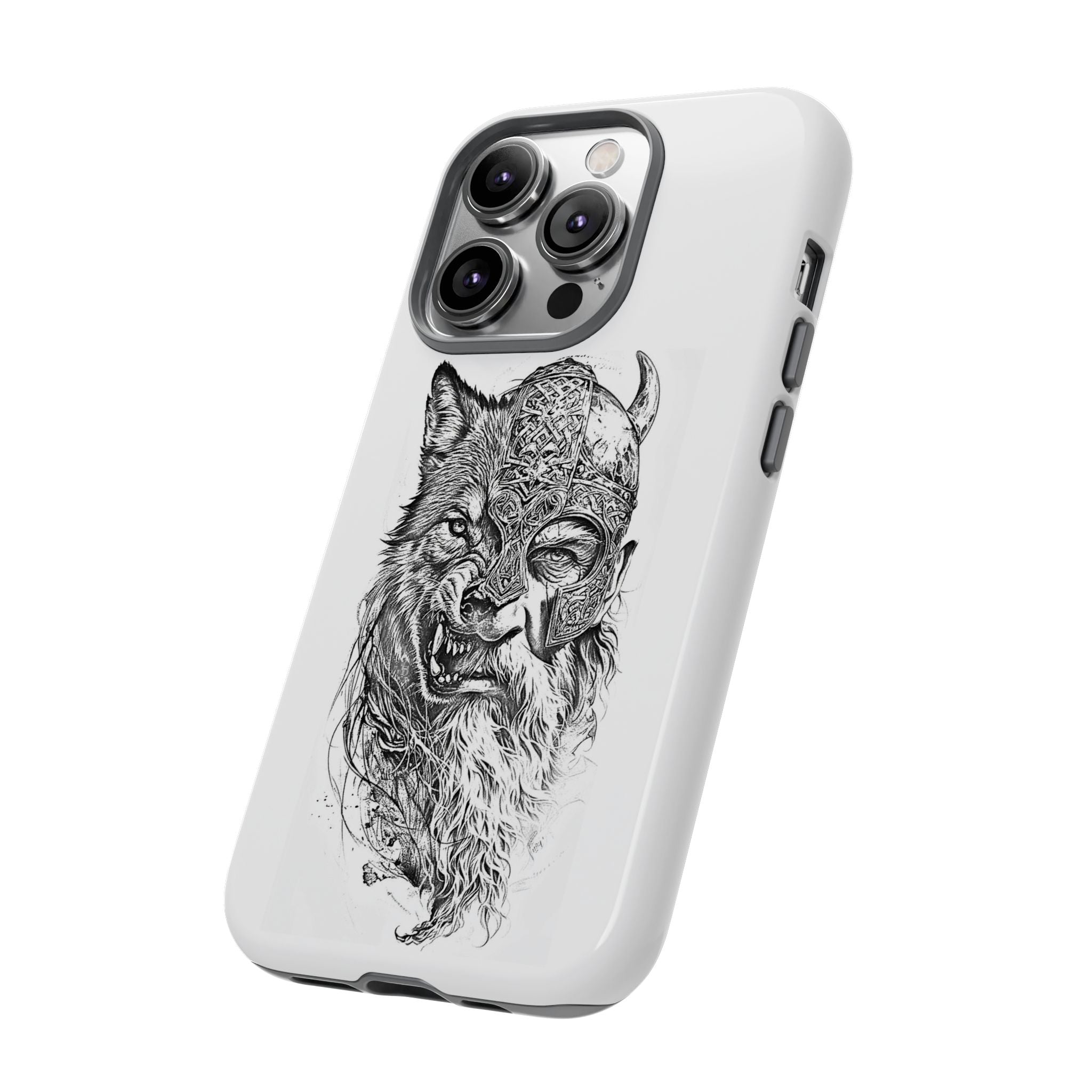 Viking Wolf Spirit – Norse Warrior Fusion iPhone Case