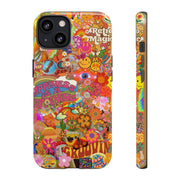 Happiness Is Happening – Groovy Hippie Retro Collage iPhone Case