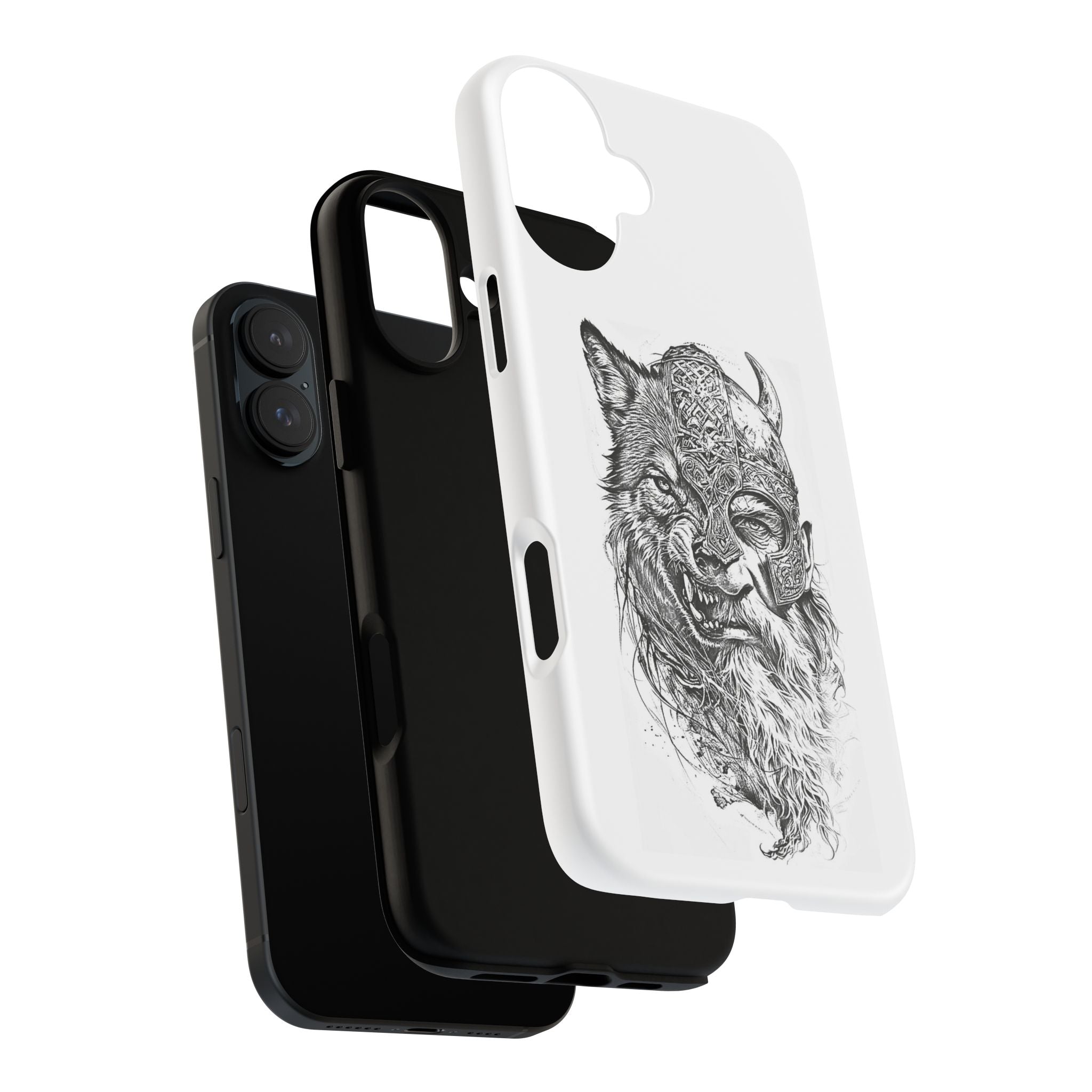 Viking Wolf Spirit – Norse Warrior Fusion iPhone Case