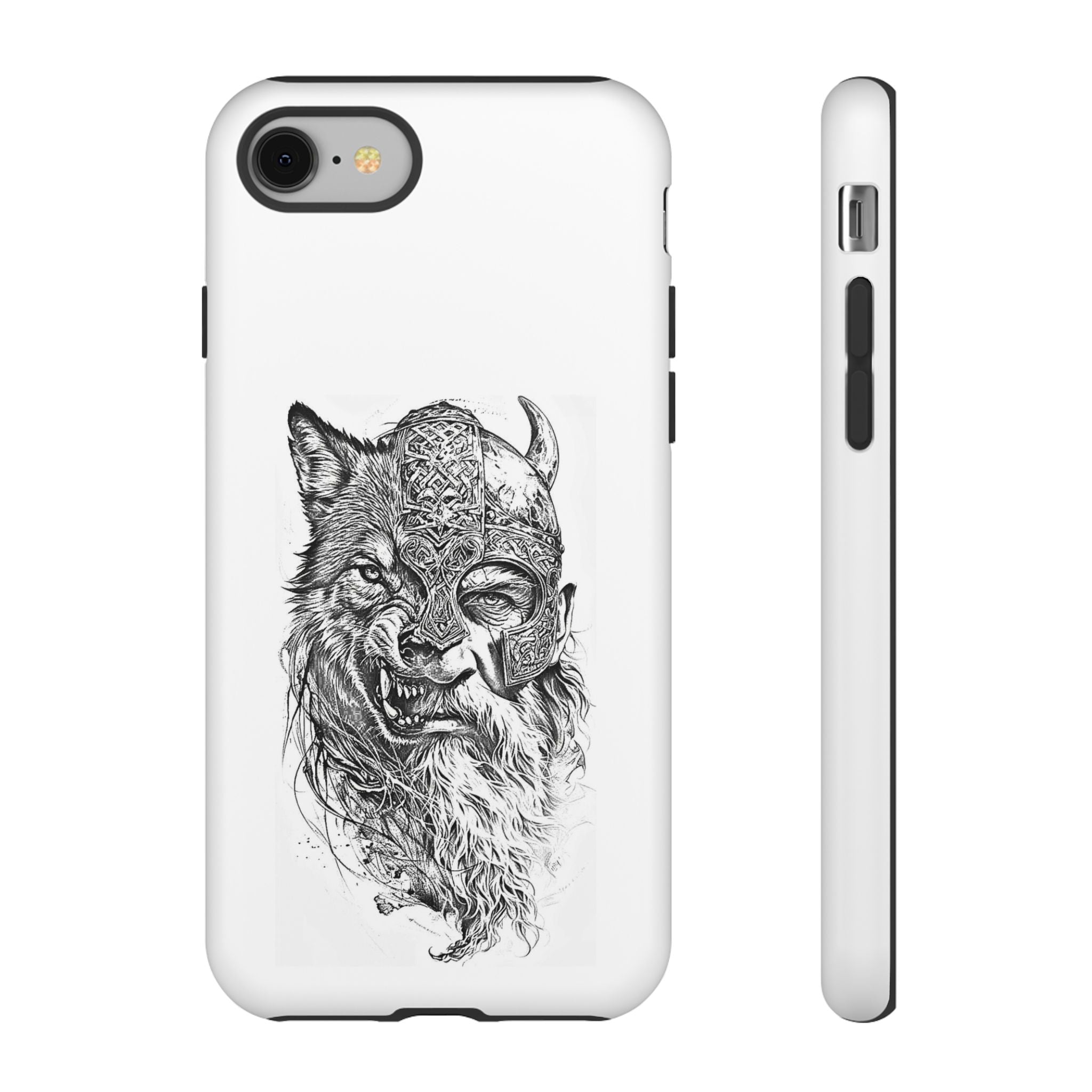 Viking Wolf Spirit – Norse Warrior Fusion iPhone Case