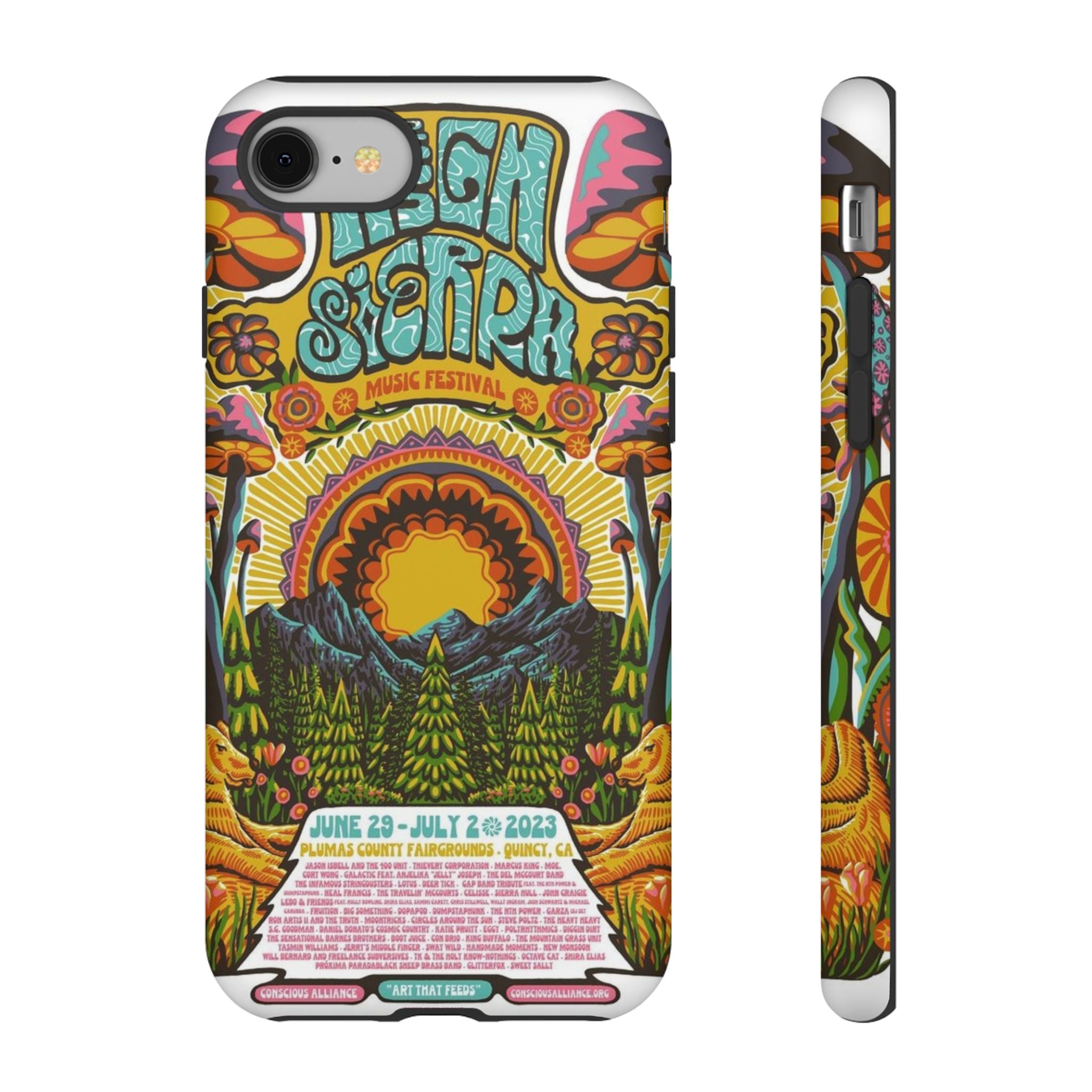 Psychedelic Festival Forest – Retro Mushroom Tough iPhone Case
