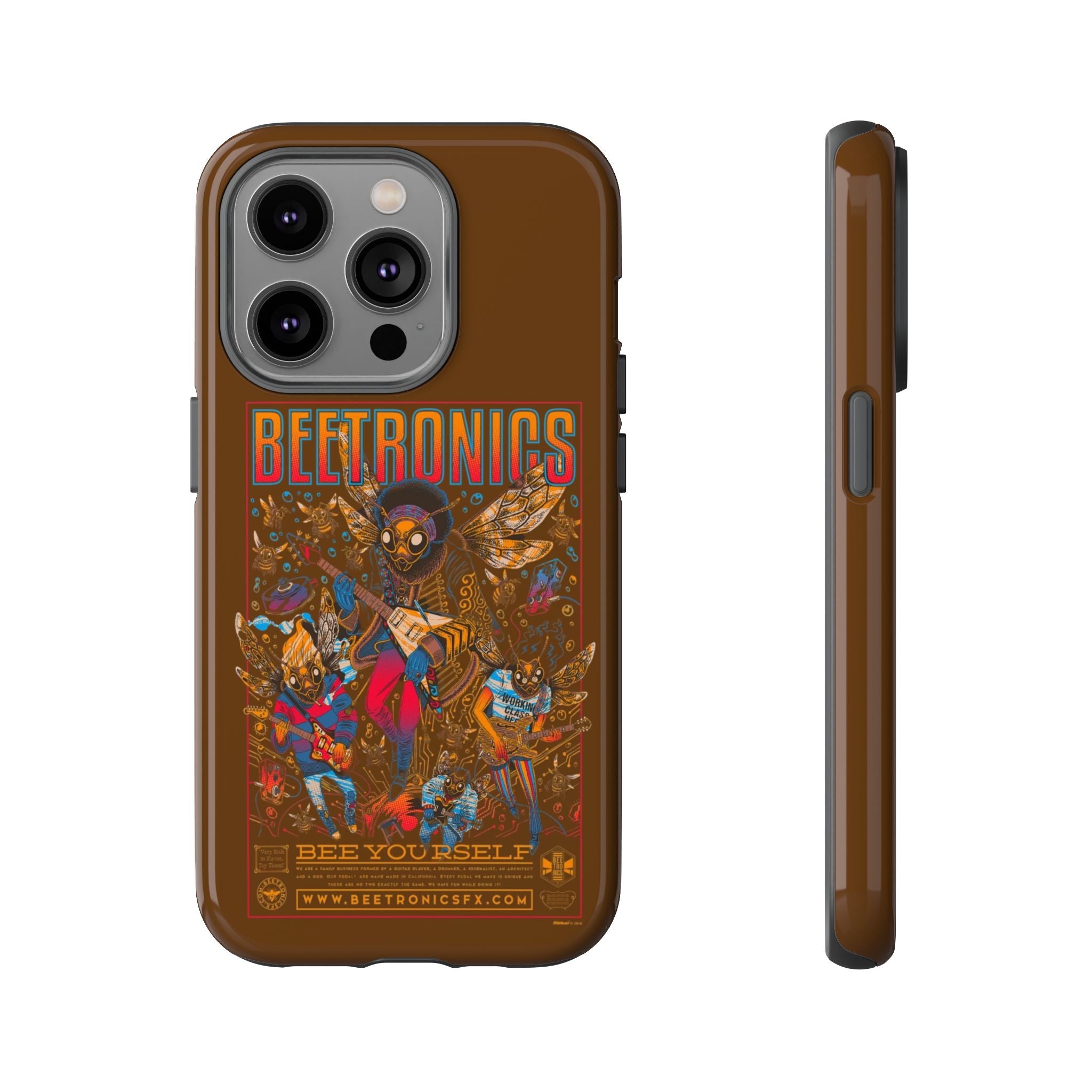 BeeTronics Rock Band – Psychedelic Bee Guitarist iPhone Case