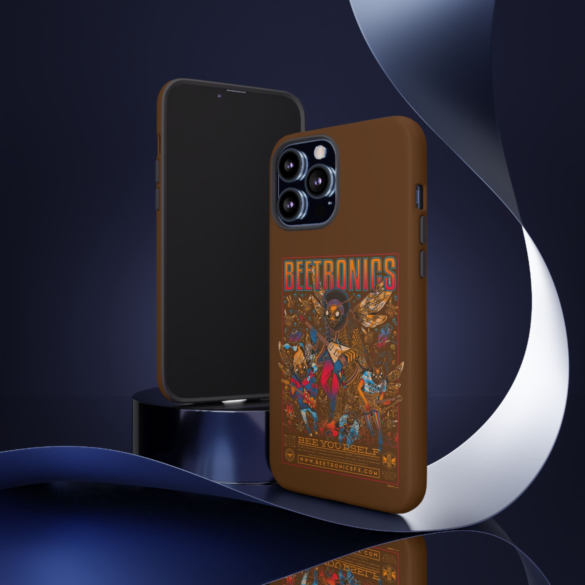 BeeTronics Rock Band – Psychedelic Bee Guitarist iPhone Case