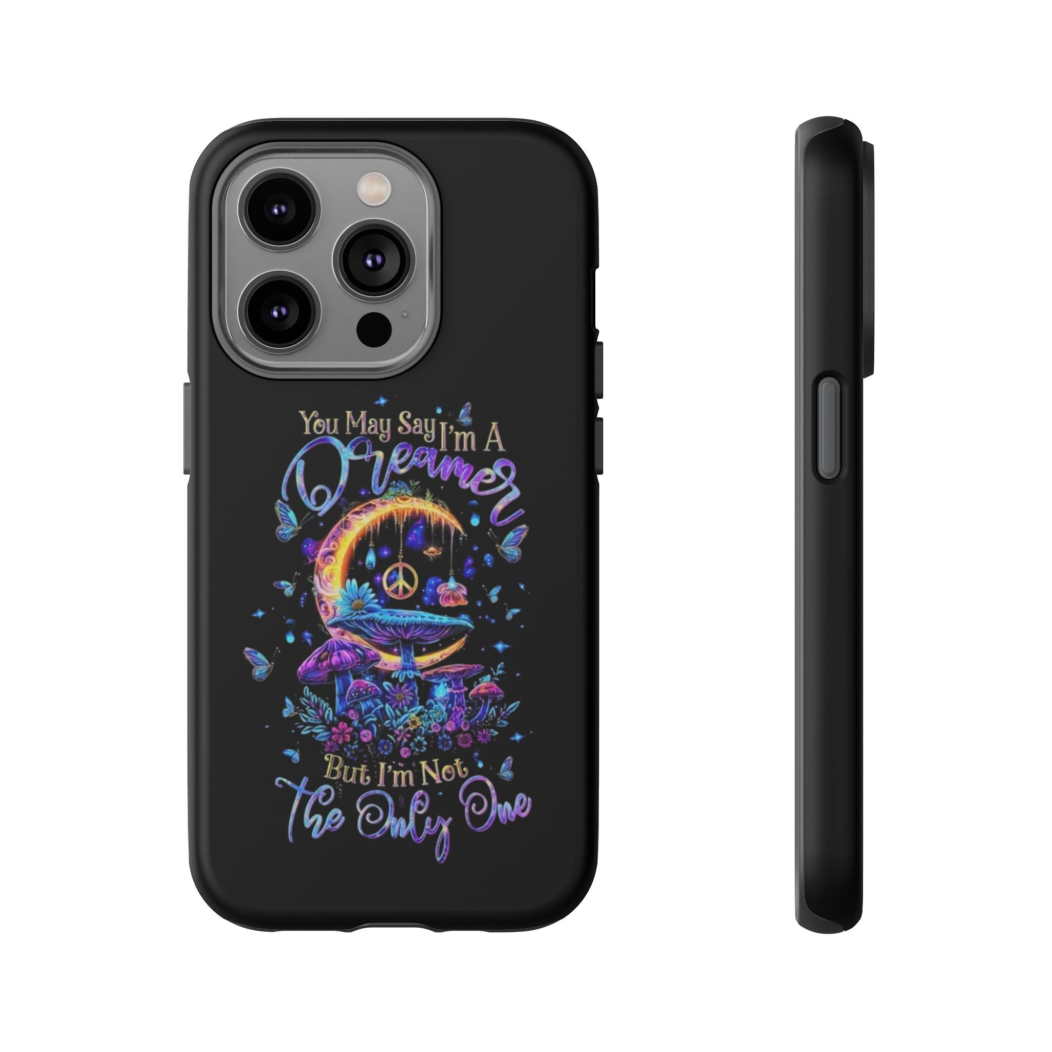 Dreamer Moon & Mushrooms – Neon Psychedelic iPhone Case