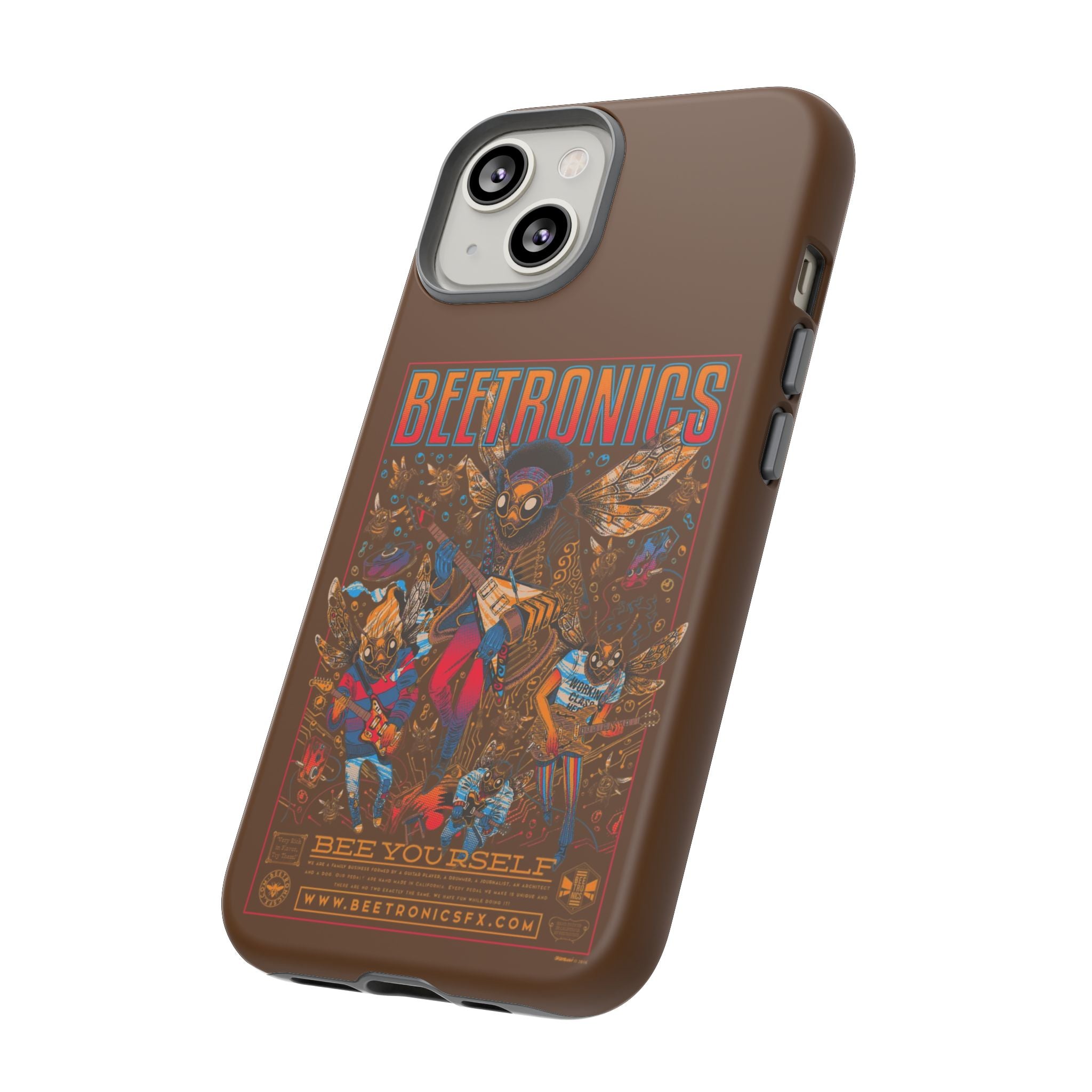 BeeTronics Rock Band – Psychedelic Bee Guitarist iPhone Case