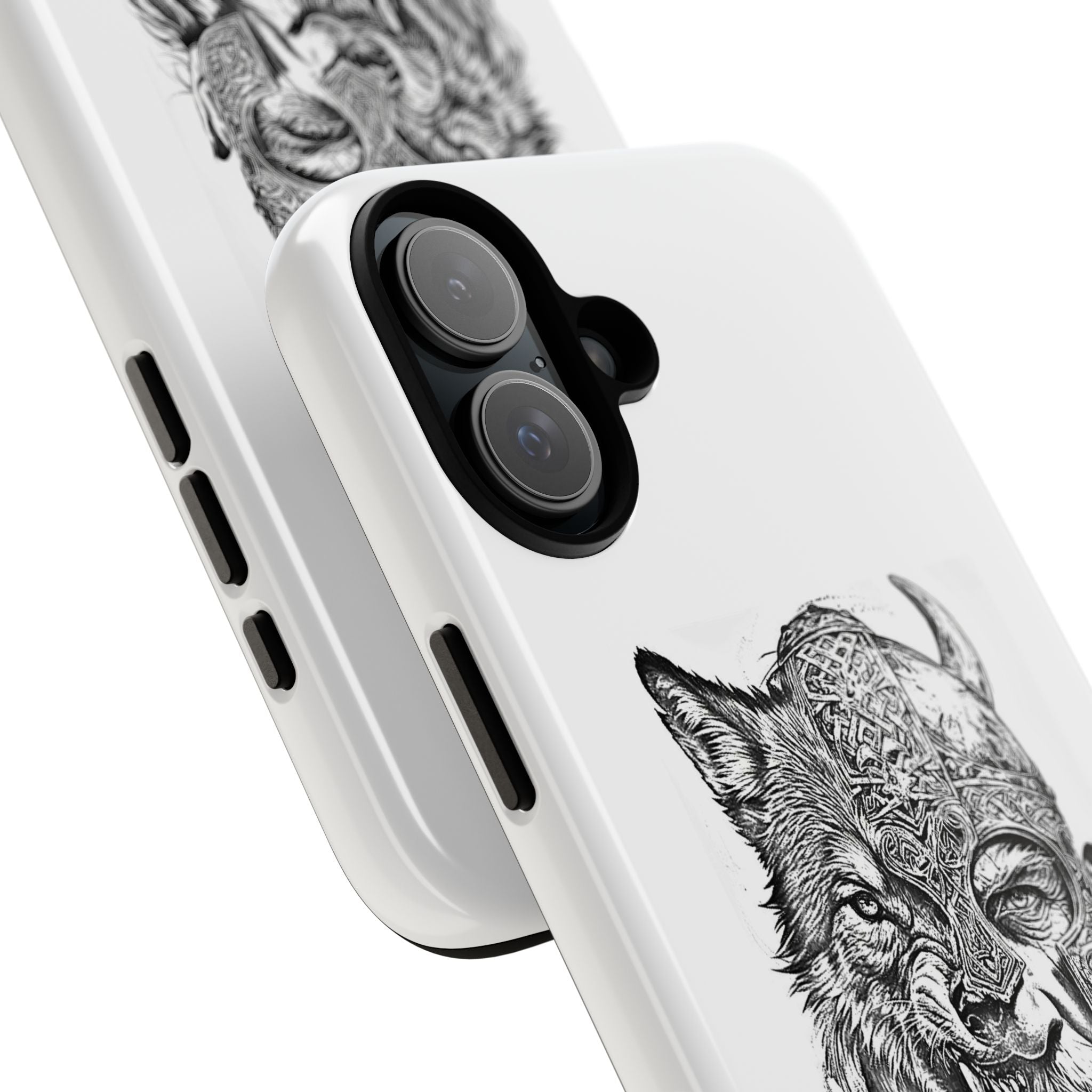 Viking Wolf Spirit – Norse Warrior Fusion iPhone Case