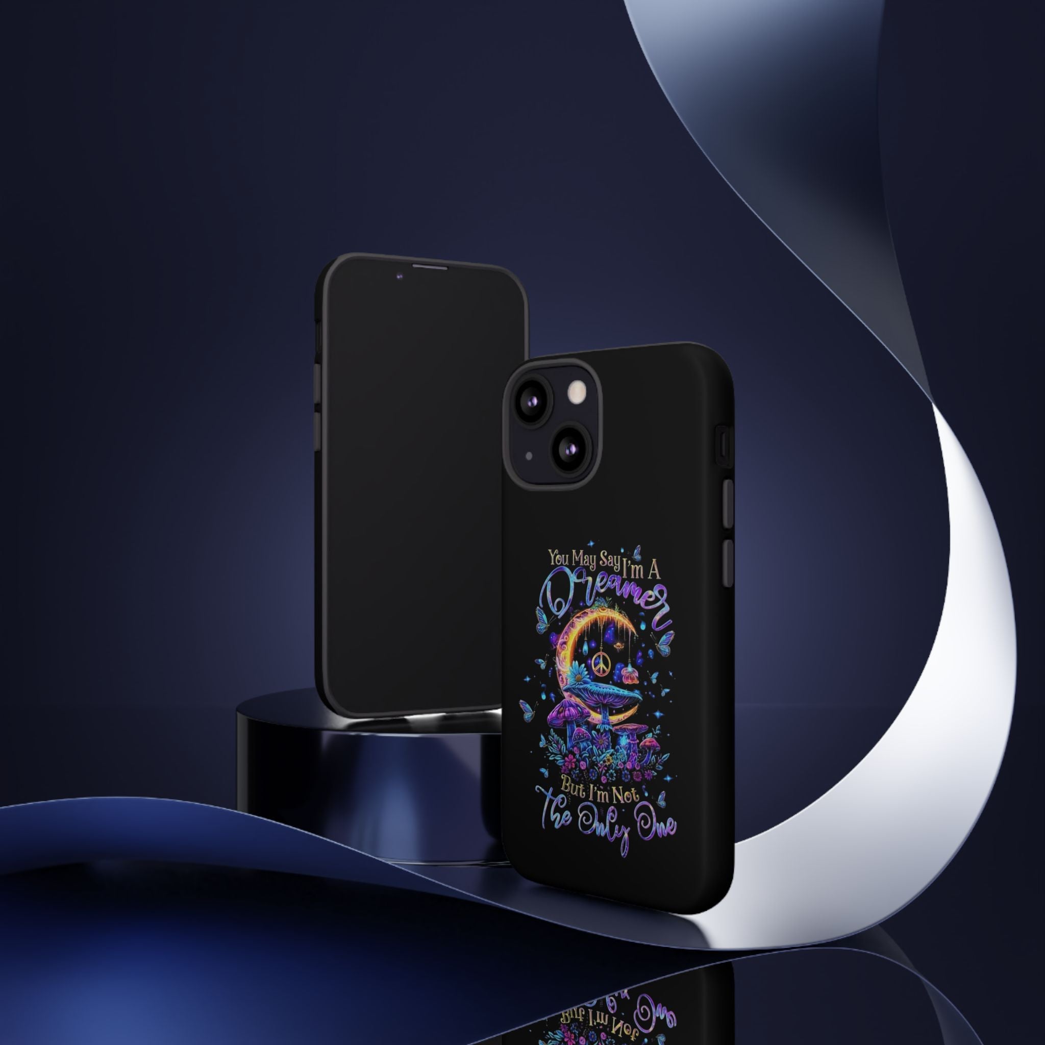 Dreamer Moon & Mushrooms – Neon Psychedelic iPhone Case