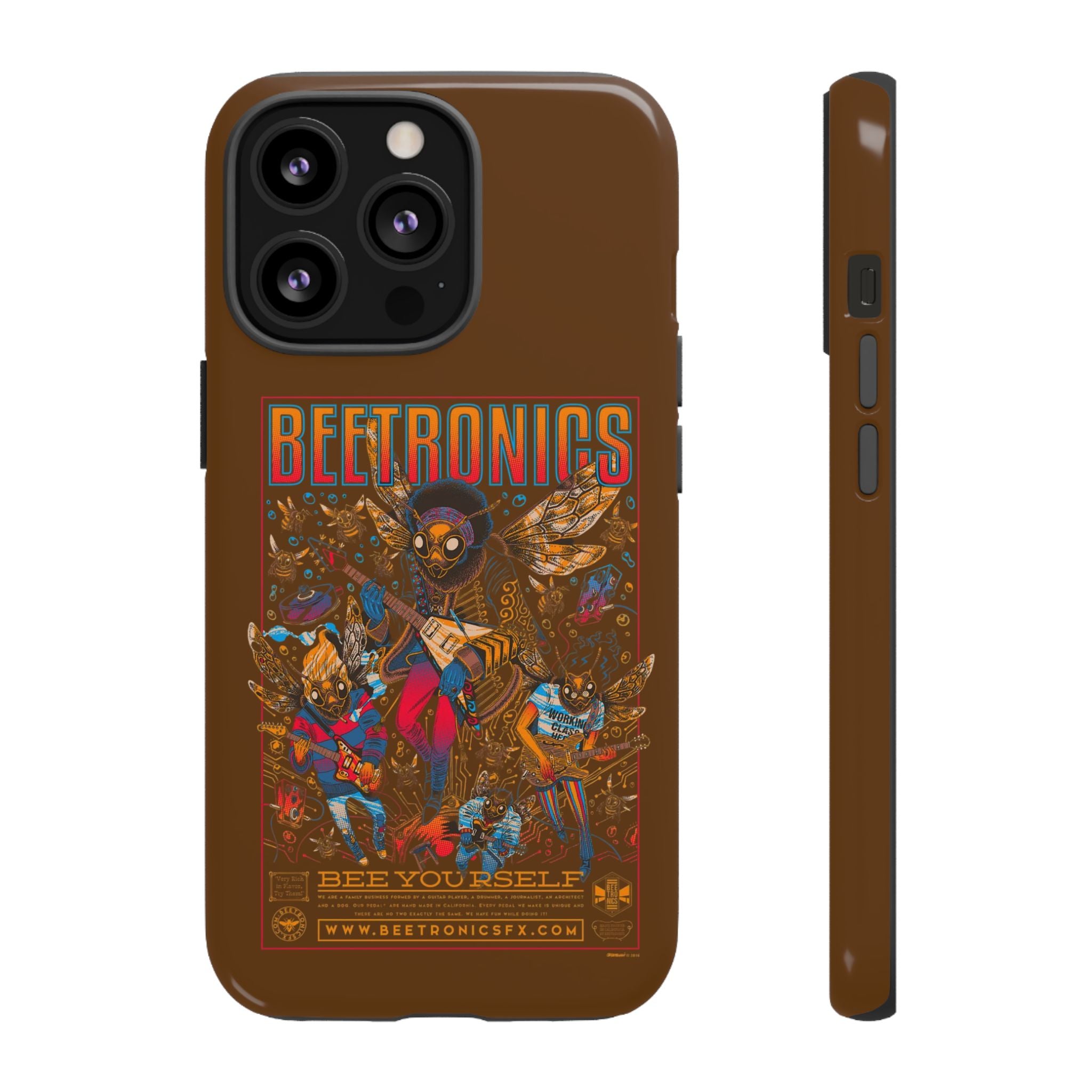 BeeTronics Rock Band – Psychedelic Bee Guitarist iPhone Case