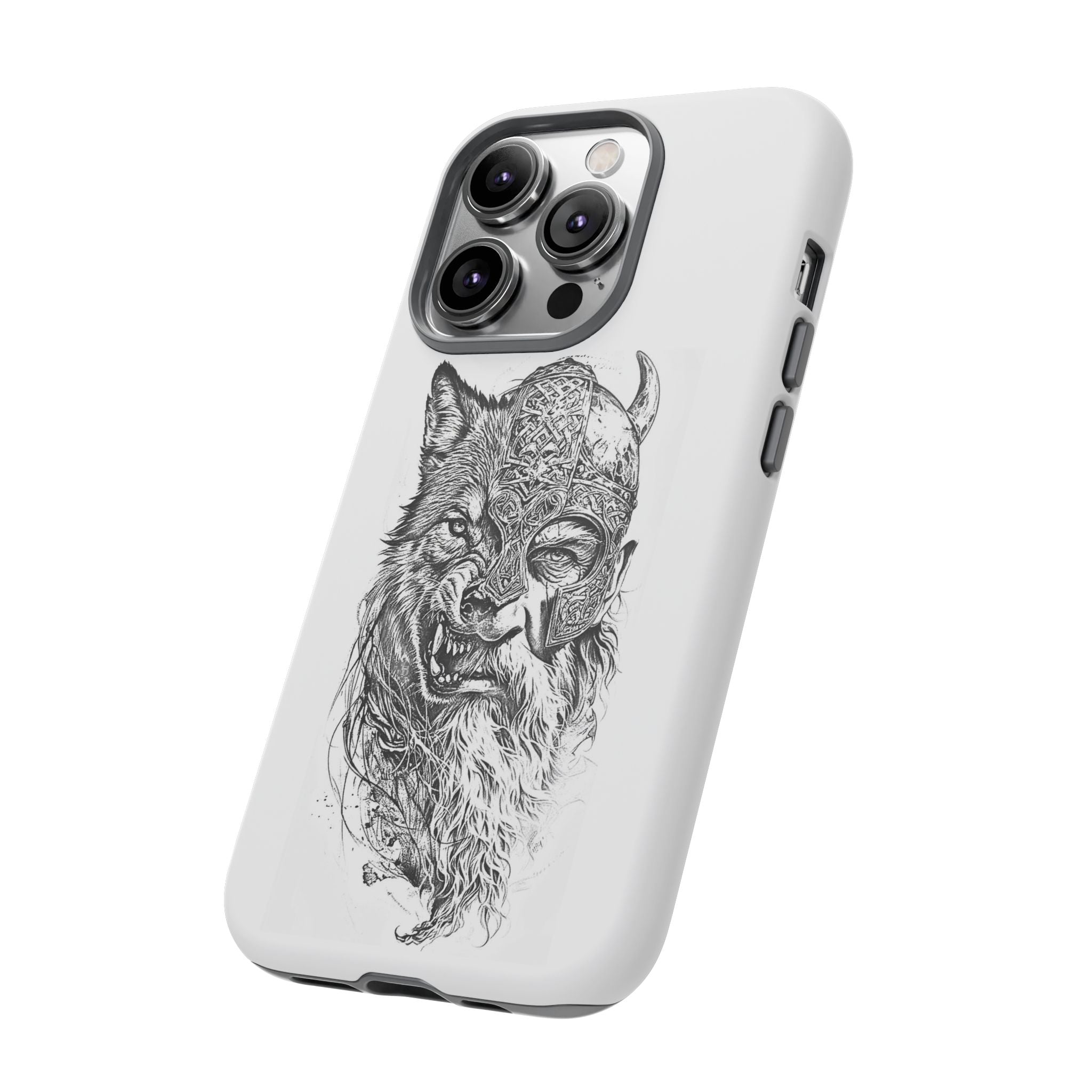 Viking Wolf Spirit – Norse Warrior Fusion iPhone Case