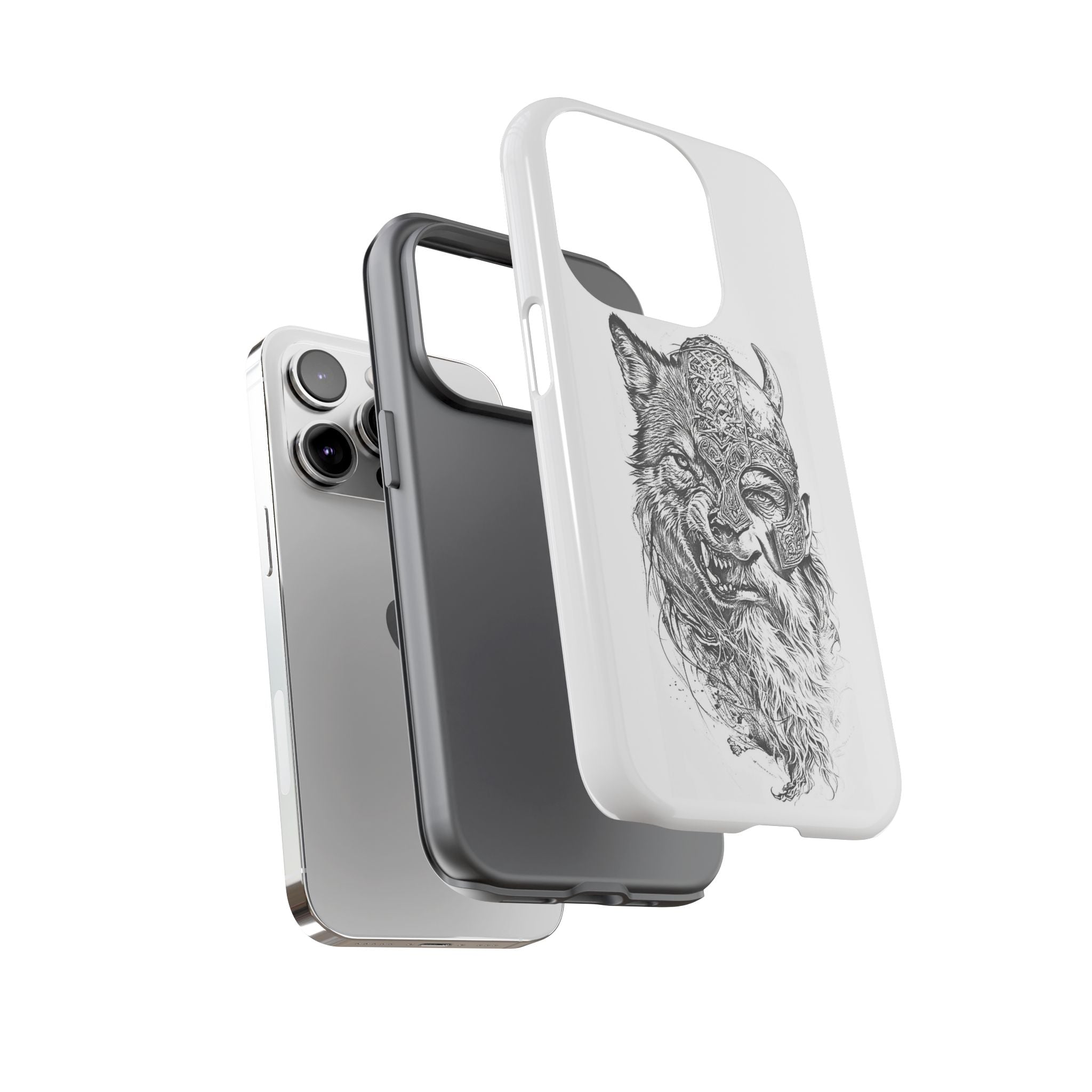Viking Wolf Spirit – Norse Warrior Fusion iPhone Case