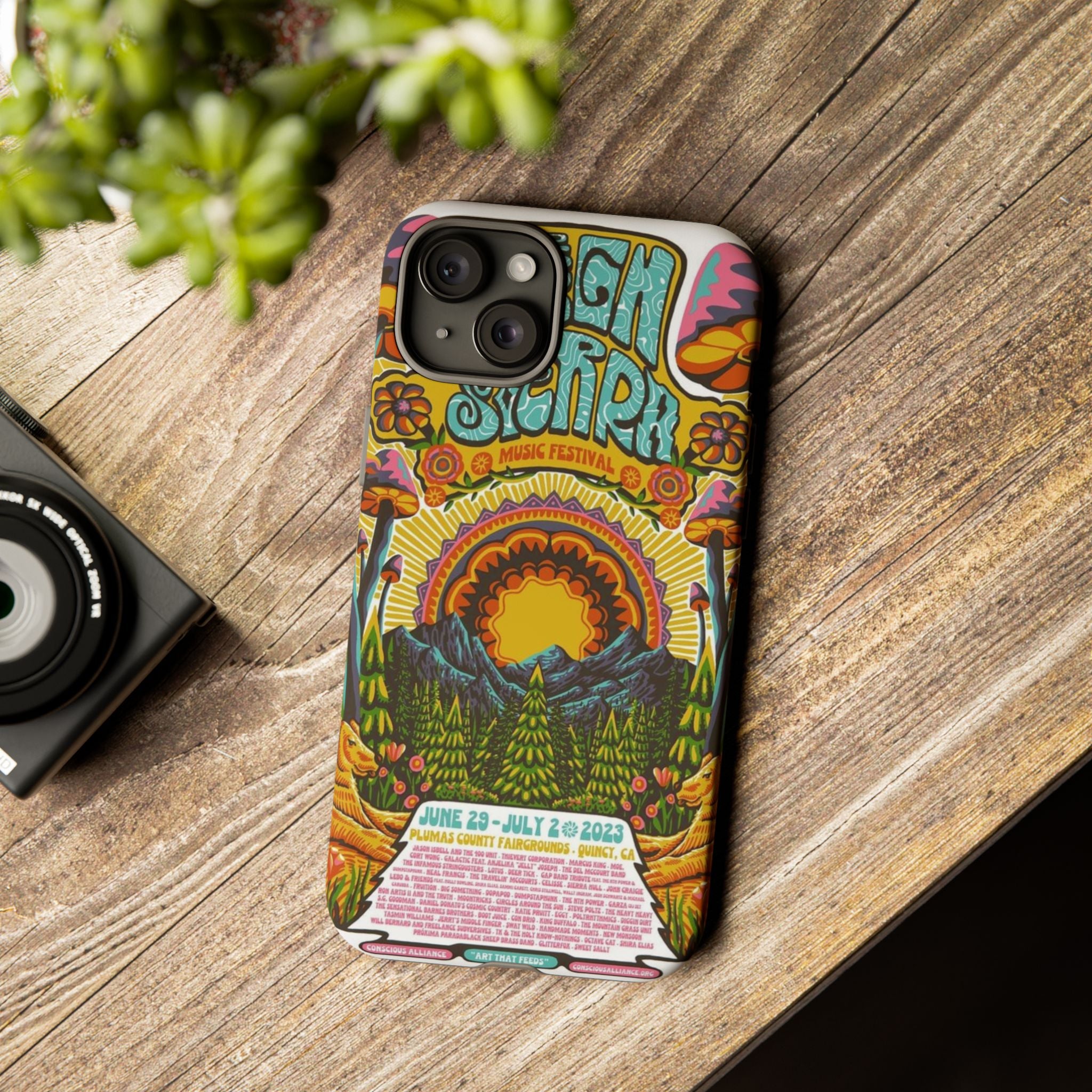 Psychedelic Festival Forest – Retro Mushroom Tough iPhone Case