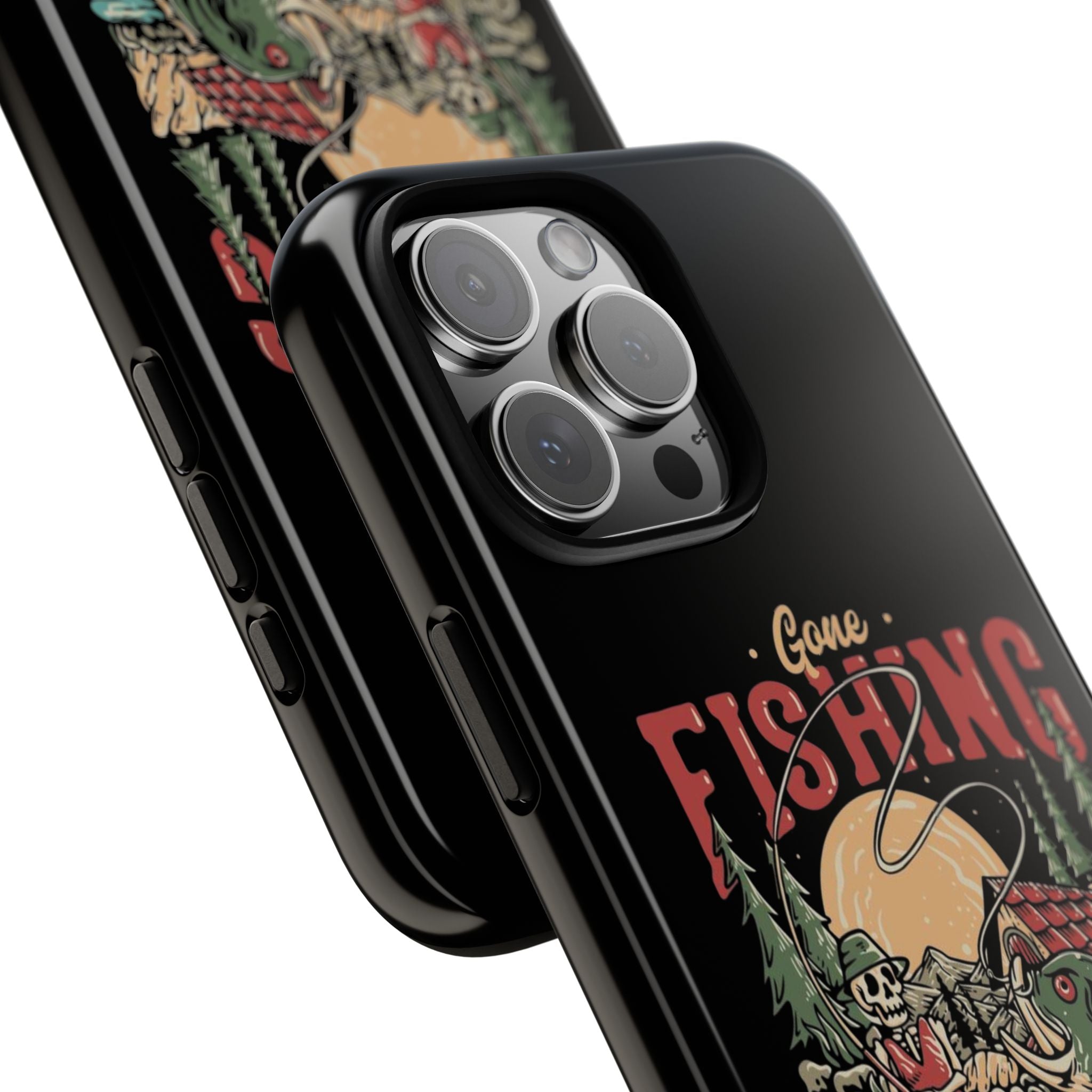 Gone Fishing Skeleton – Vintage Angler iPhone Case