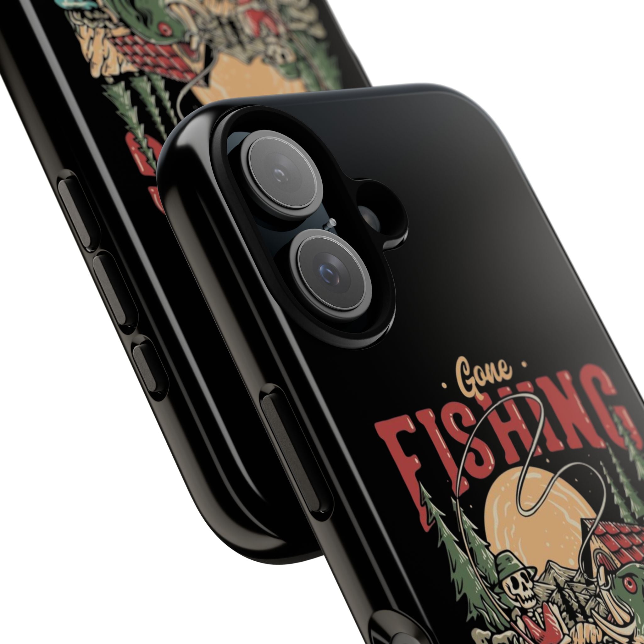 Gone Fishing Skeleton – Vintage Angler iPhone Case