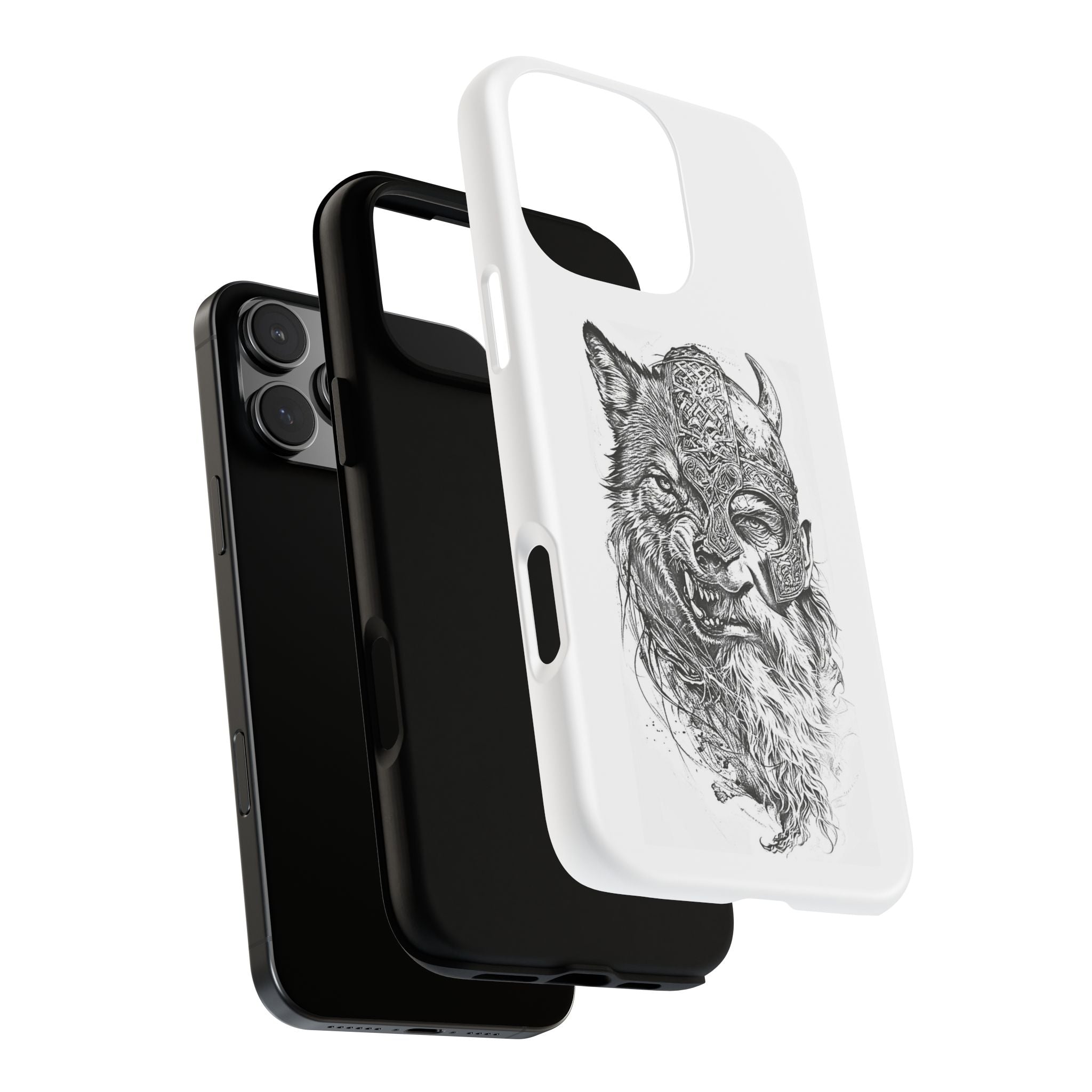 Viking Wolf Spirit – Norse Warrior Fusion iPhone Case