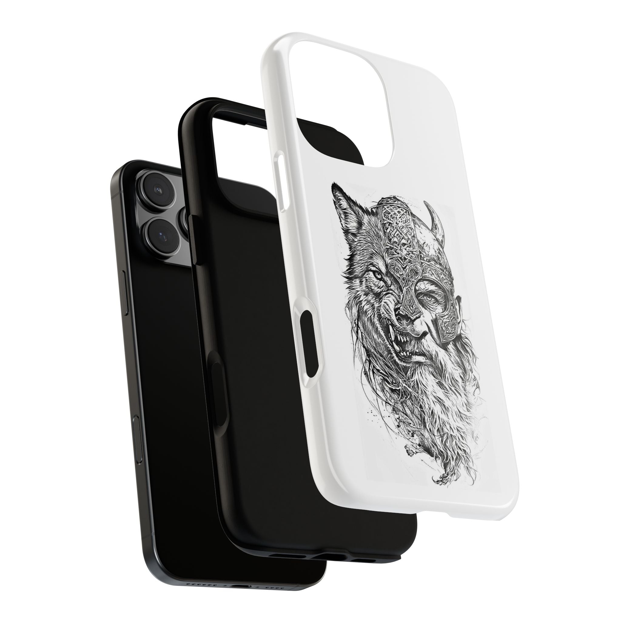 Viking Wolf Spirit – Norse Warrior Fusion iPhone Case
