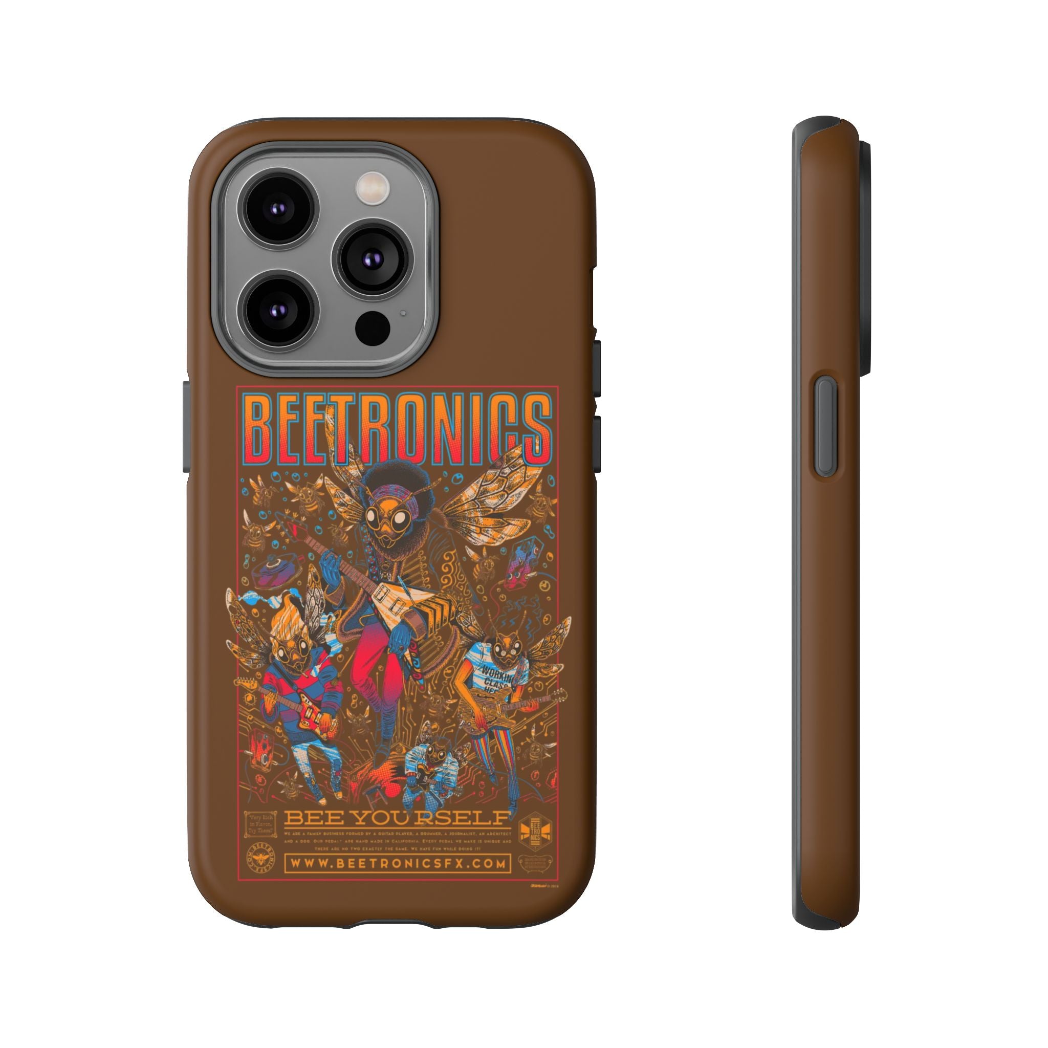 BeeTronics Rock Band – Psychedelic Bee Guitarist iPhone Case