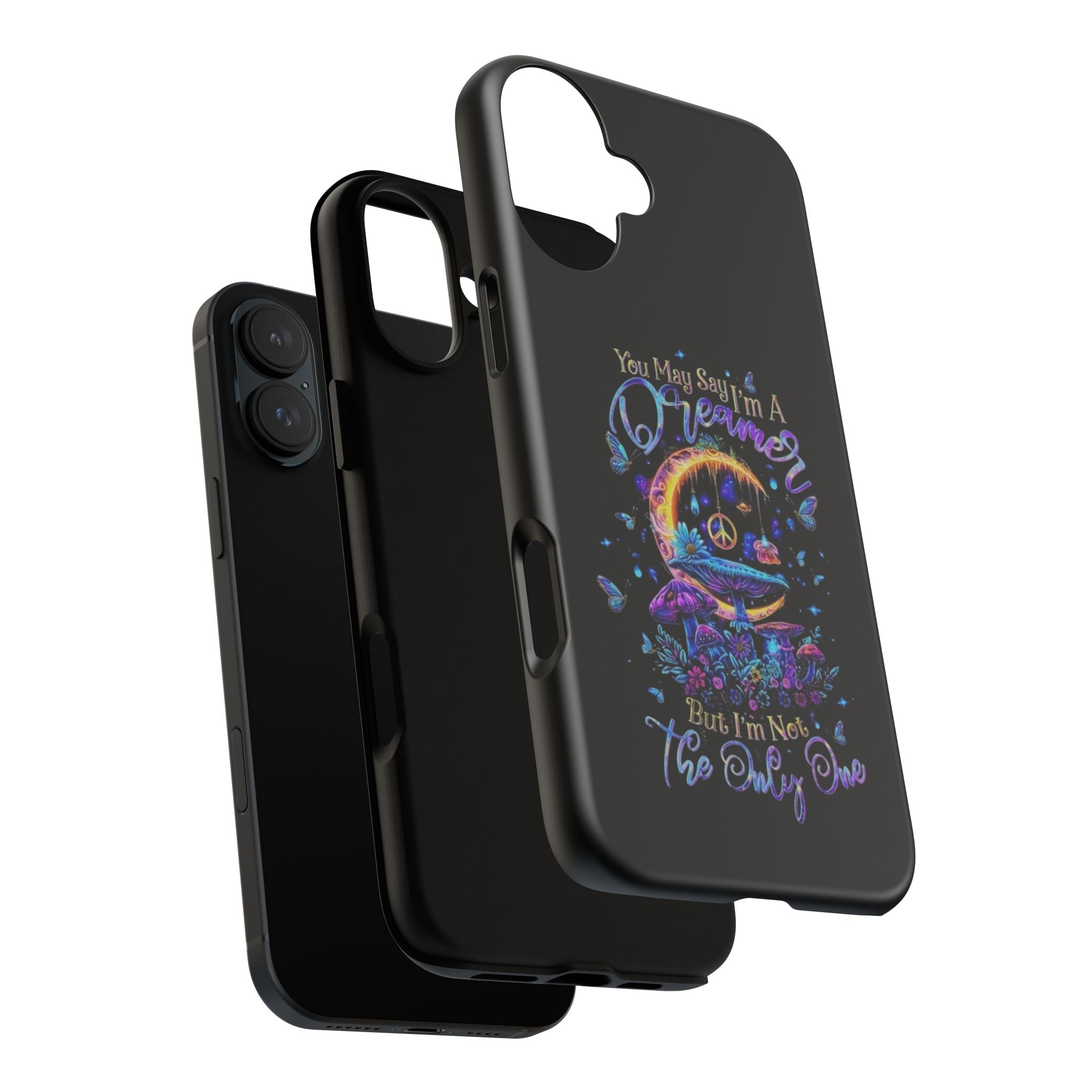Dreamer Moon & Mushrooms – Neon Psychedelic iPhone Case