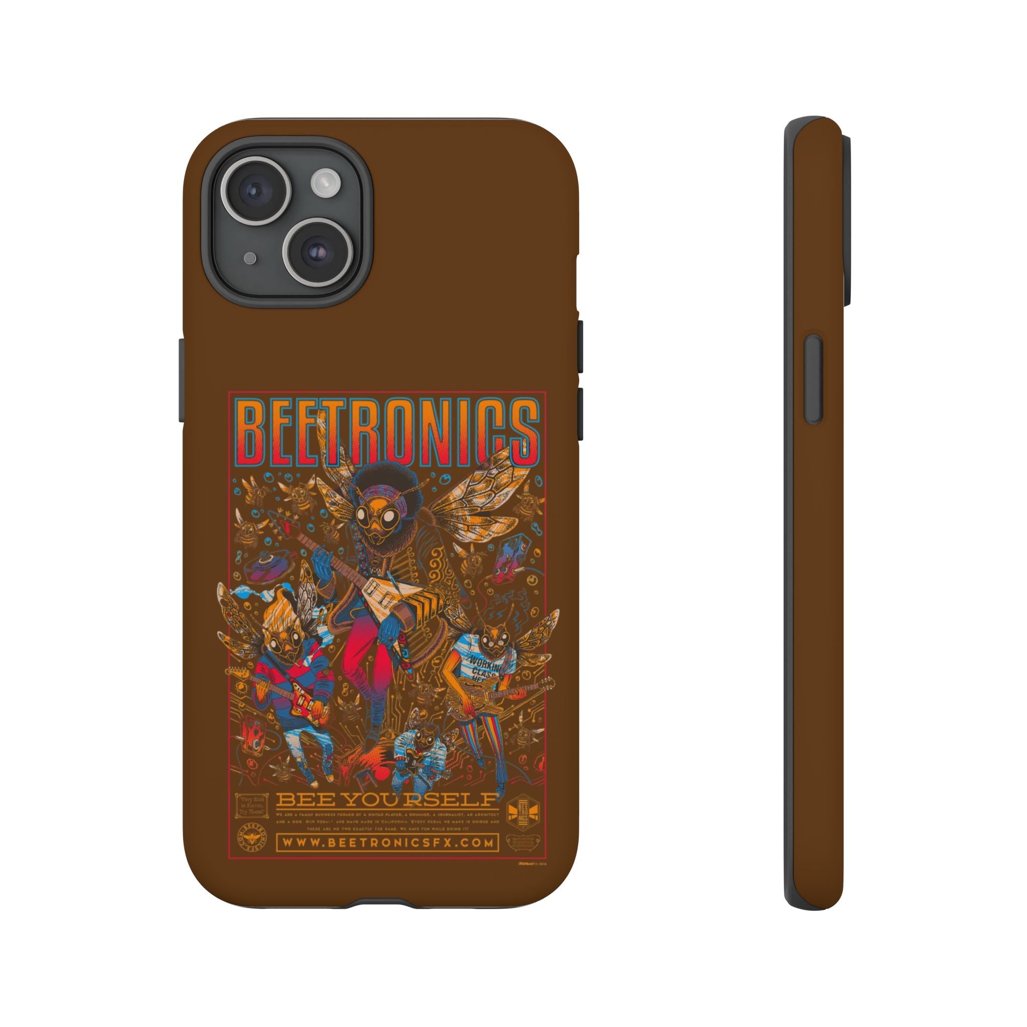 BeeTronics Rock Band – Psychedelic Bee Guitarist iPhone Case