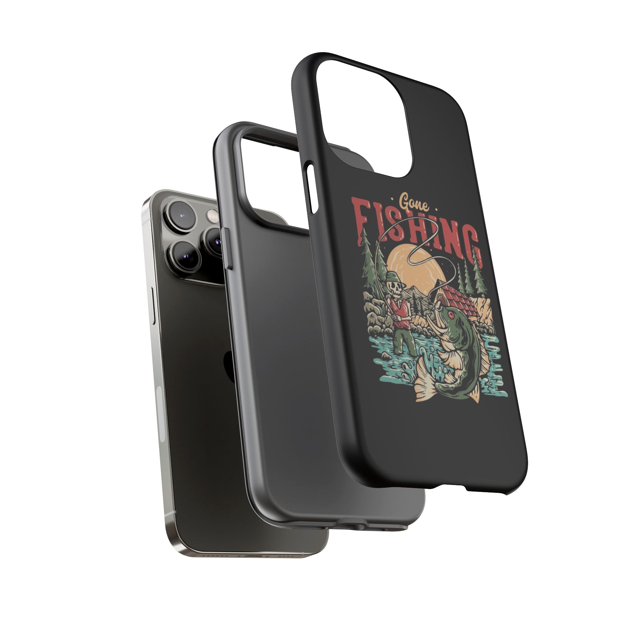 Gone Fishing Skeleton – Vintage Angler iPhone Case