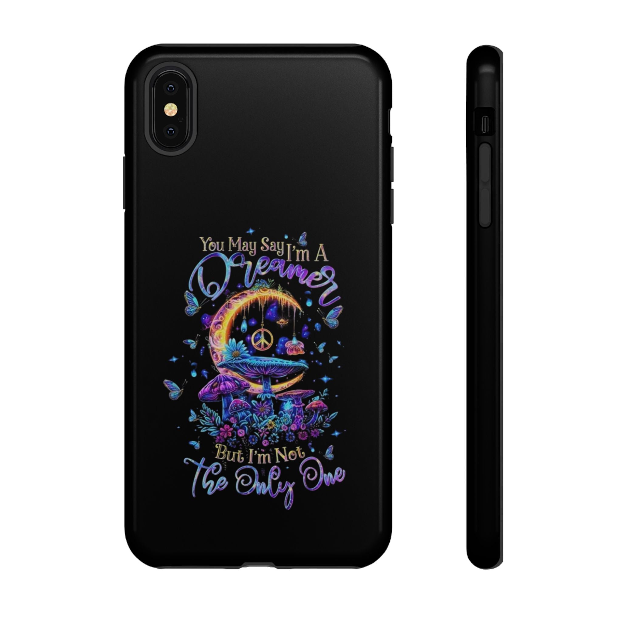 Dreamer Moon & Mushrooms – Neon Psychedelic iPhone Case
