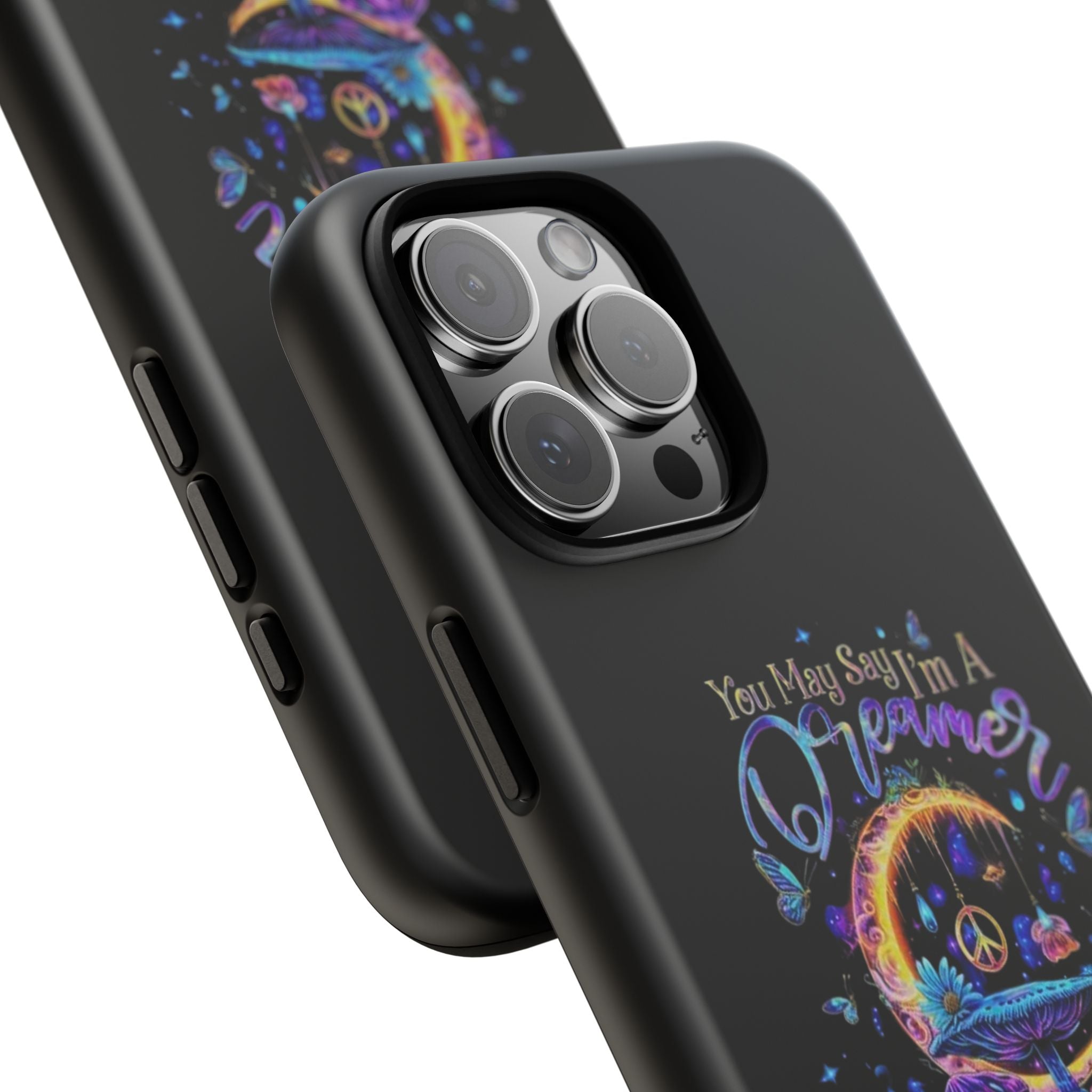 Dreamer Moon & Mushrooms – Neon Psychedelic iPhone Case