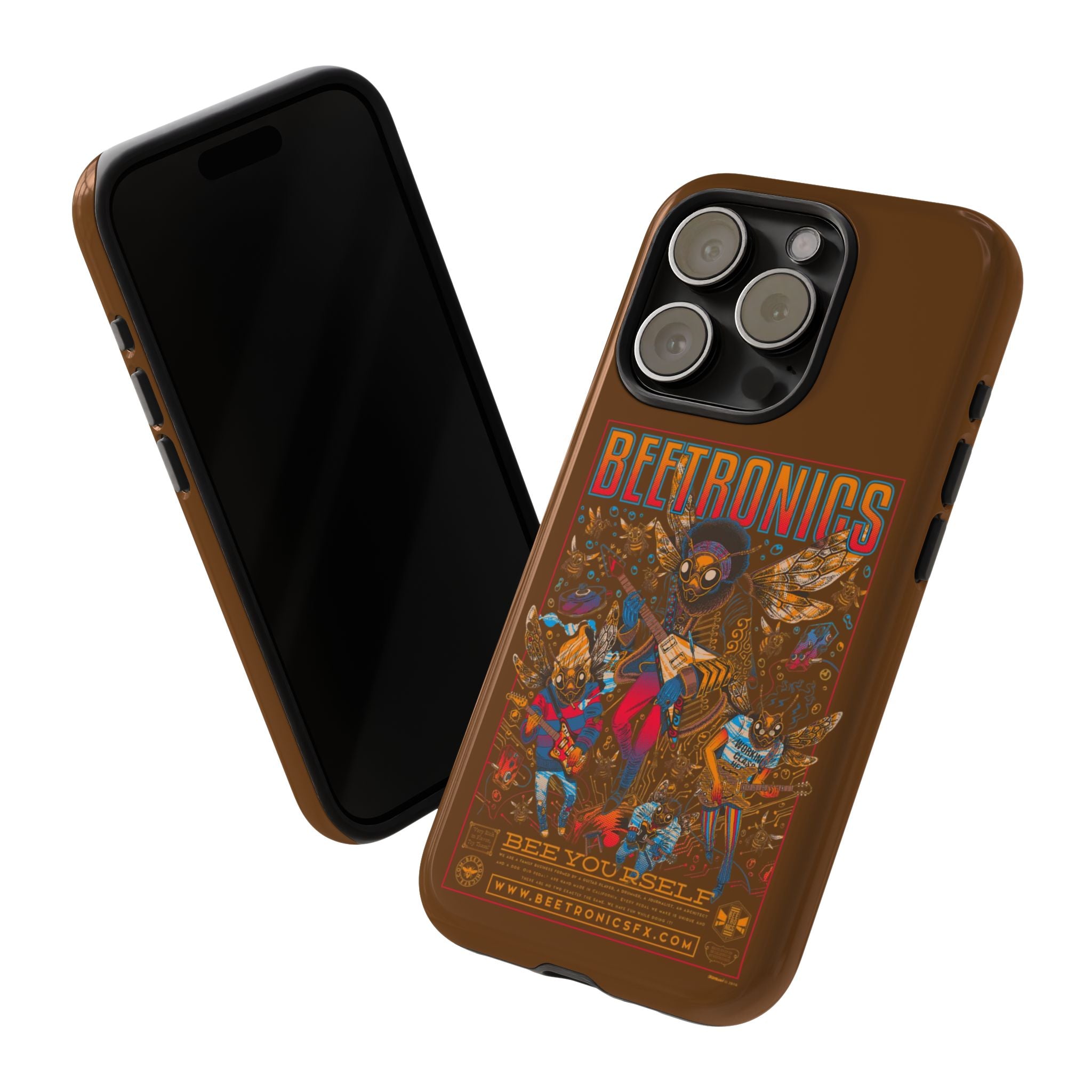 BeeTronics Rock Band – Psychedelic Bee Guitarist iPhone Case