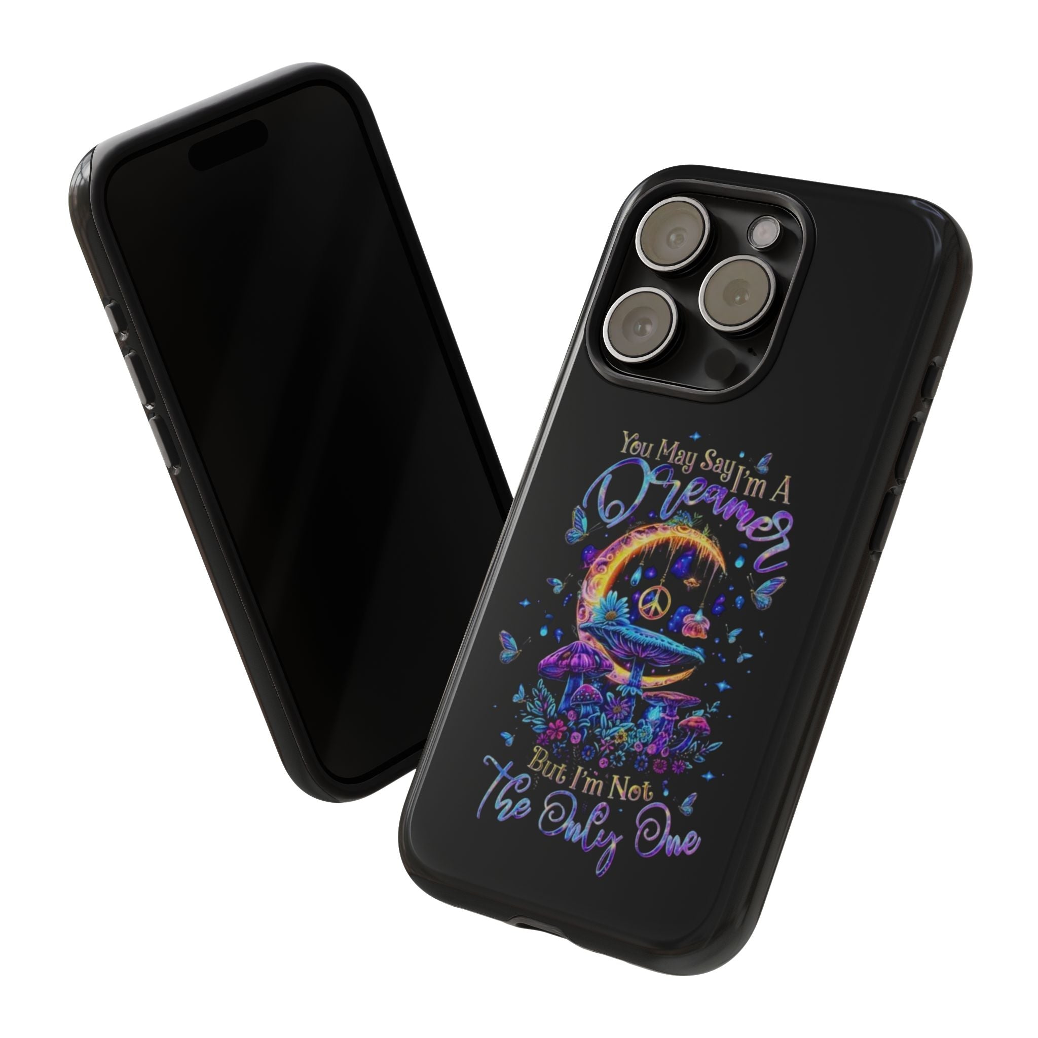 Dreamer Moon & Mushrooms – Neon Psychedelic iPhone Case