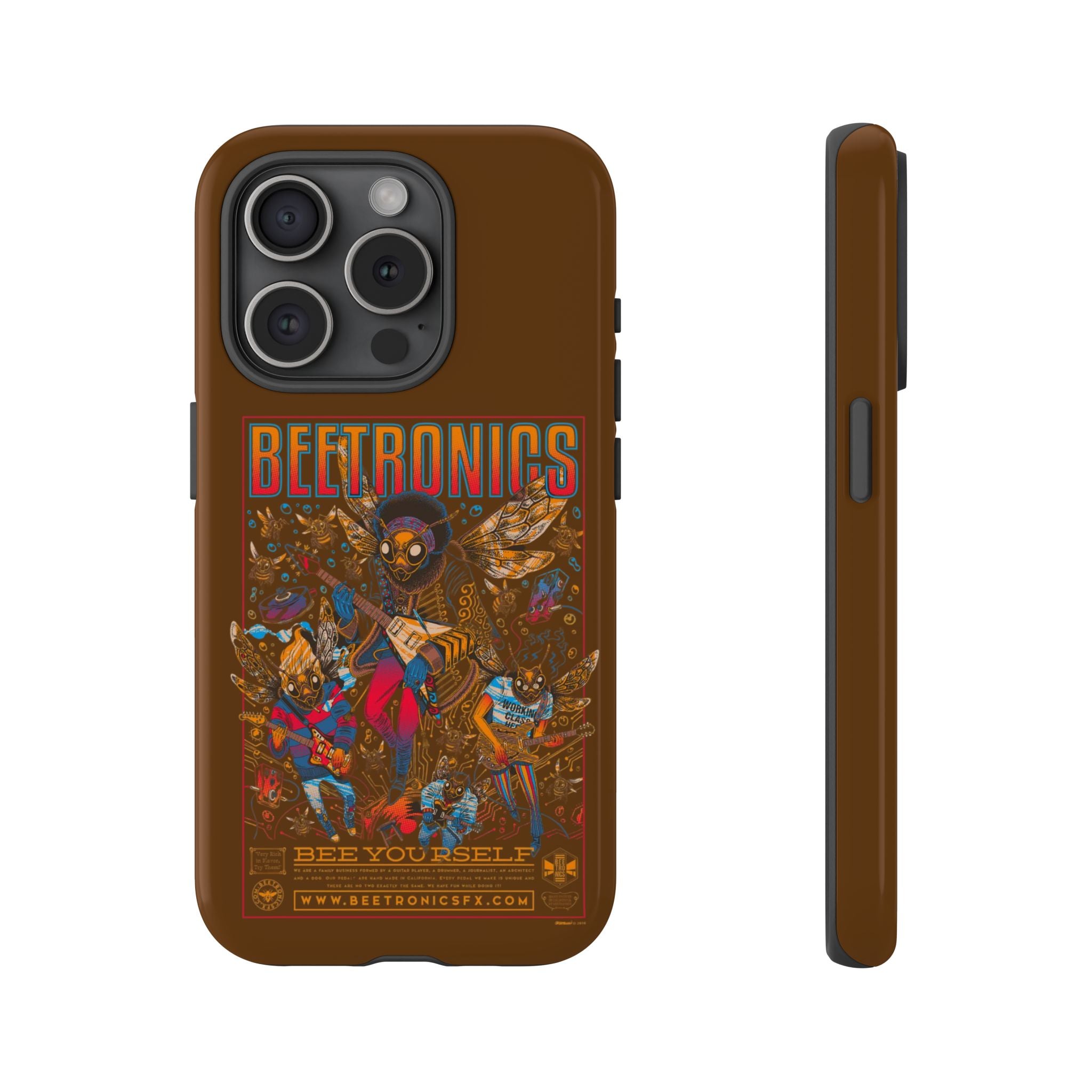 BeeTronics Rock Band – Psychedelic Bee Guitarist iPhone Case