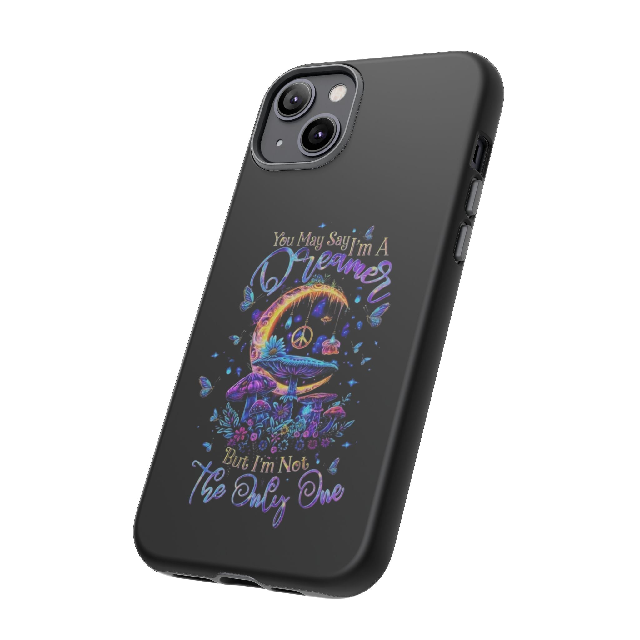 Dreamer Moon & Mushrooms – Neon Psychedelic iPhone Case