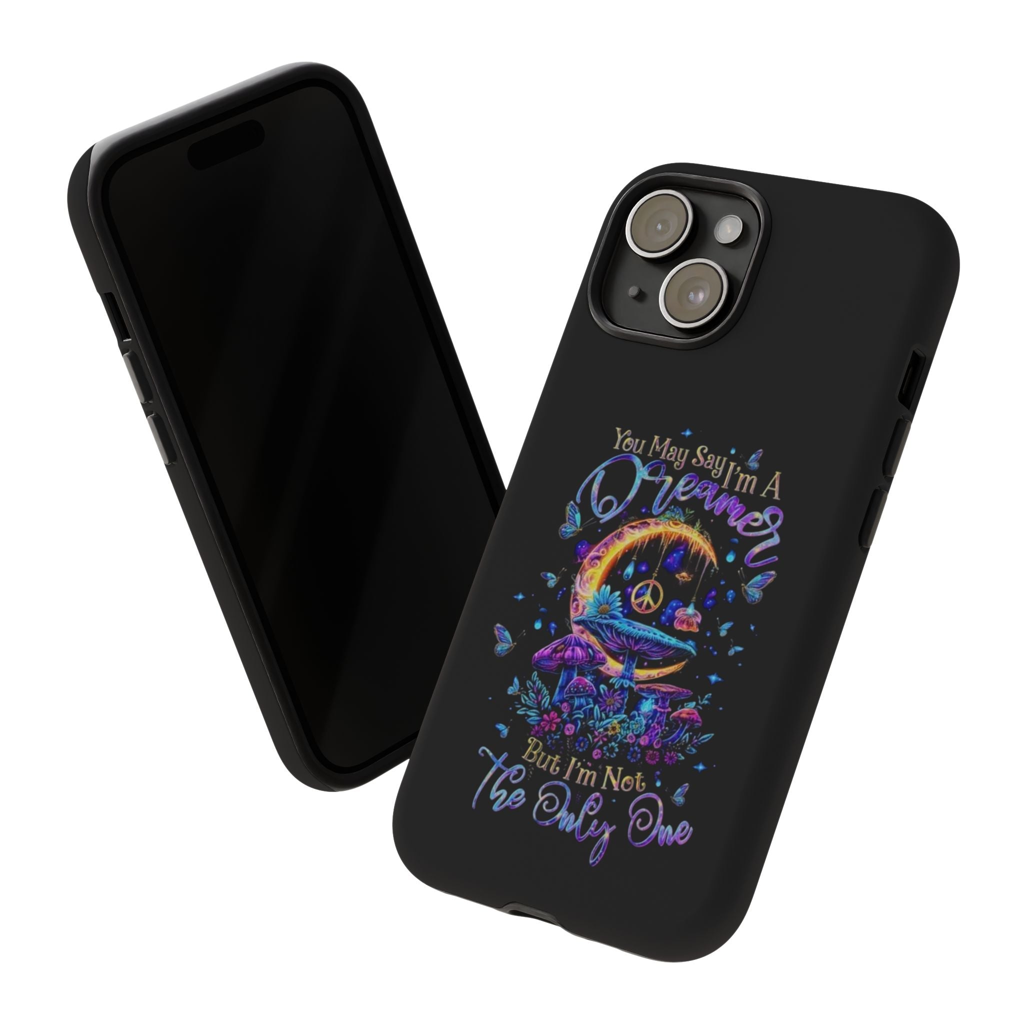 Dreamer Moon & Mushrooms – Neon Psychedelic iPhone Case