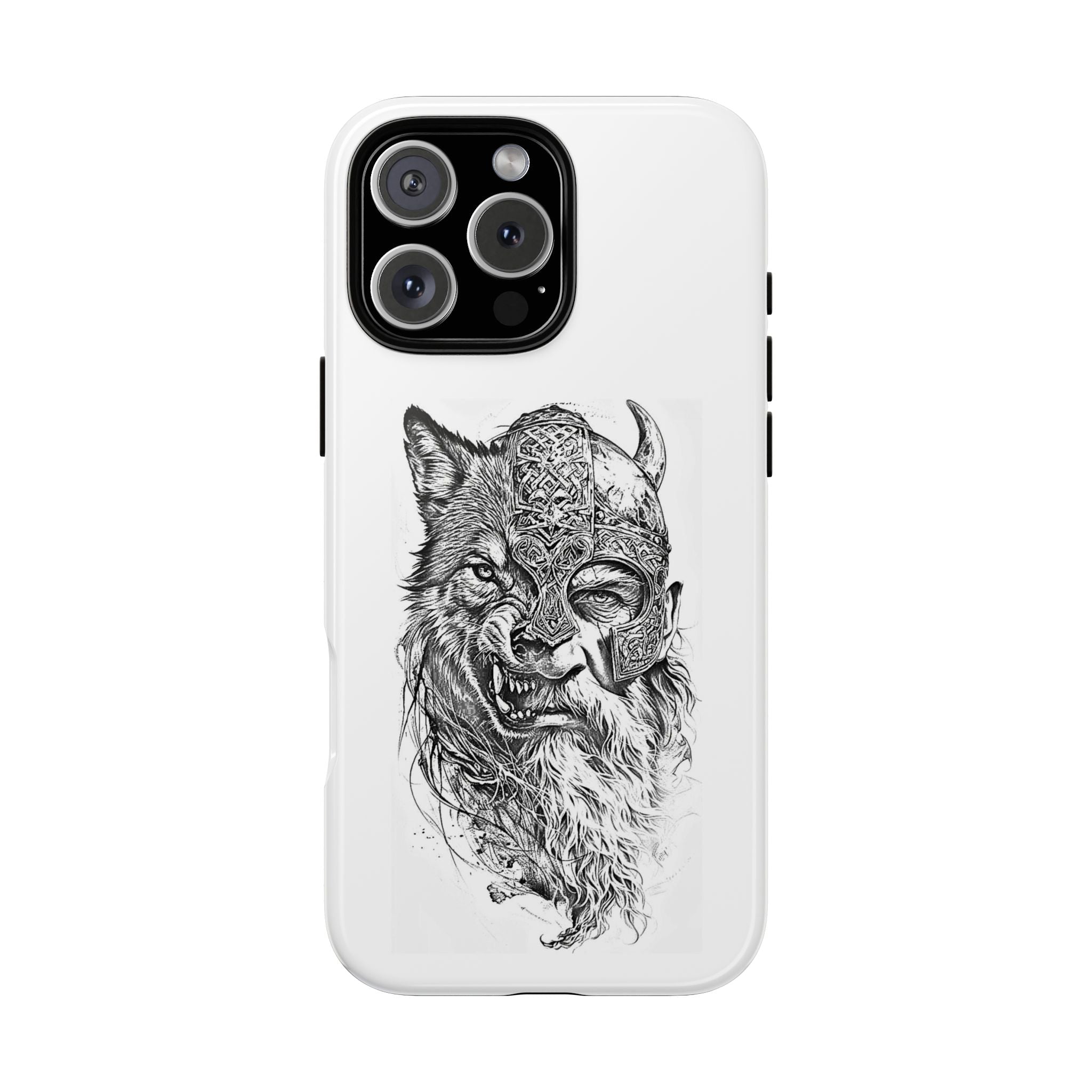 Viking Wolf Spirit – Norse Warrior Fusion iPhone Case