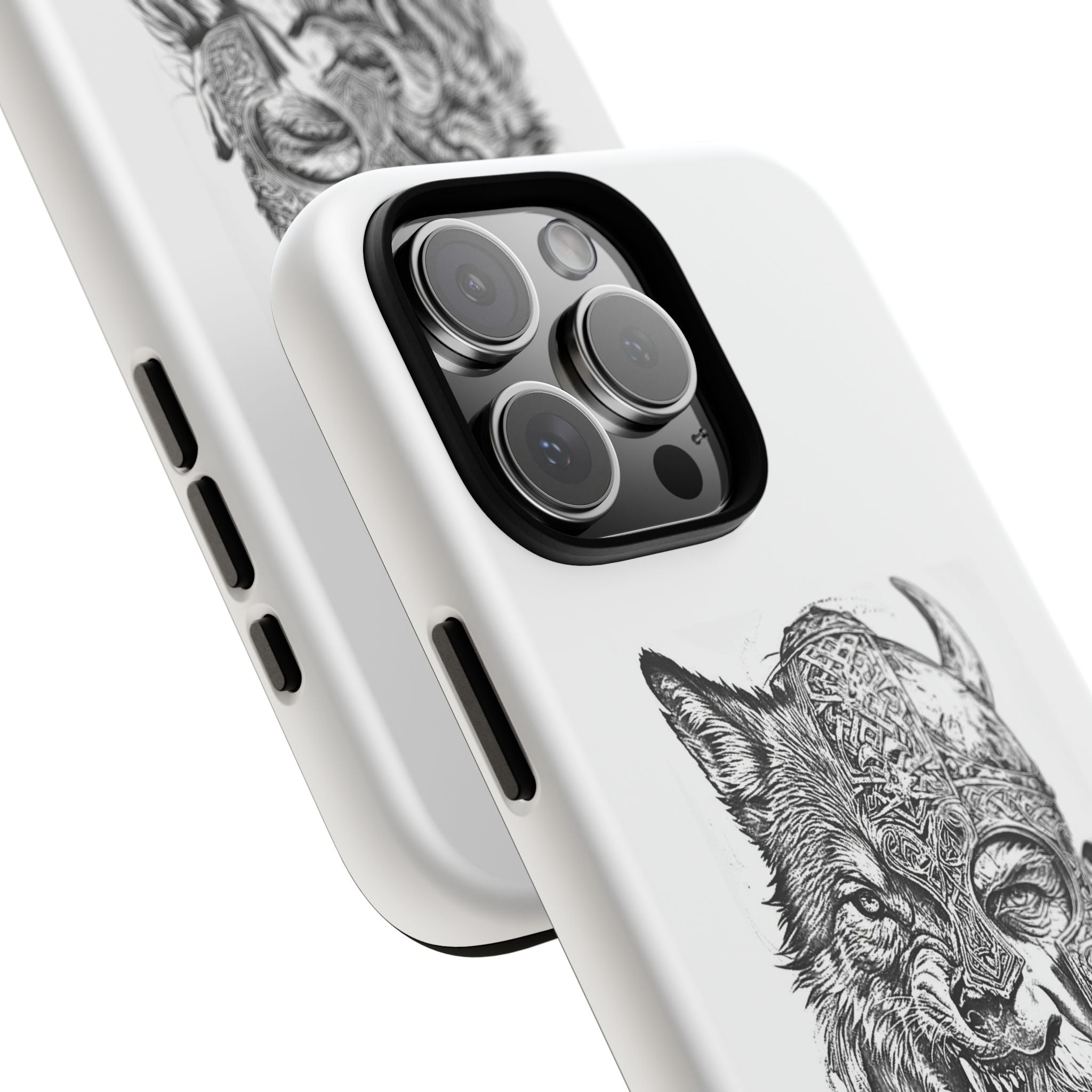 Viking Wolf Spirit – Norse Warrior Fusion iPhone Case