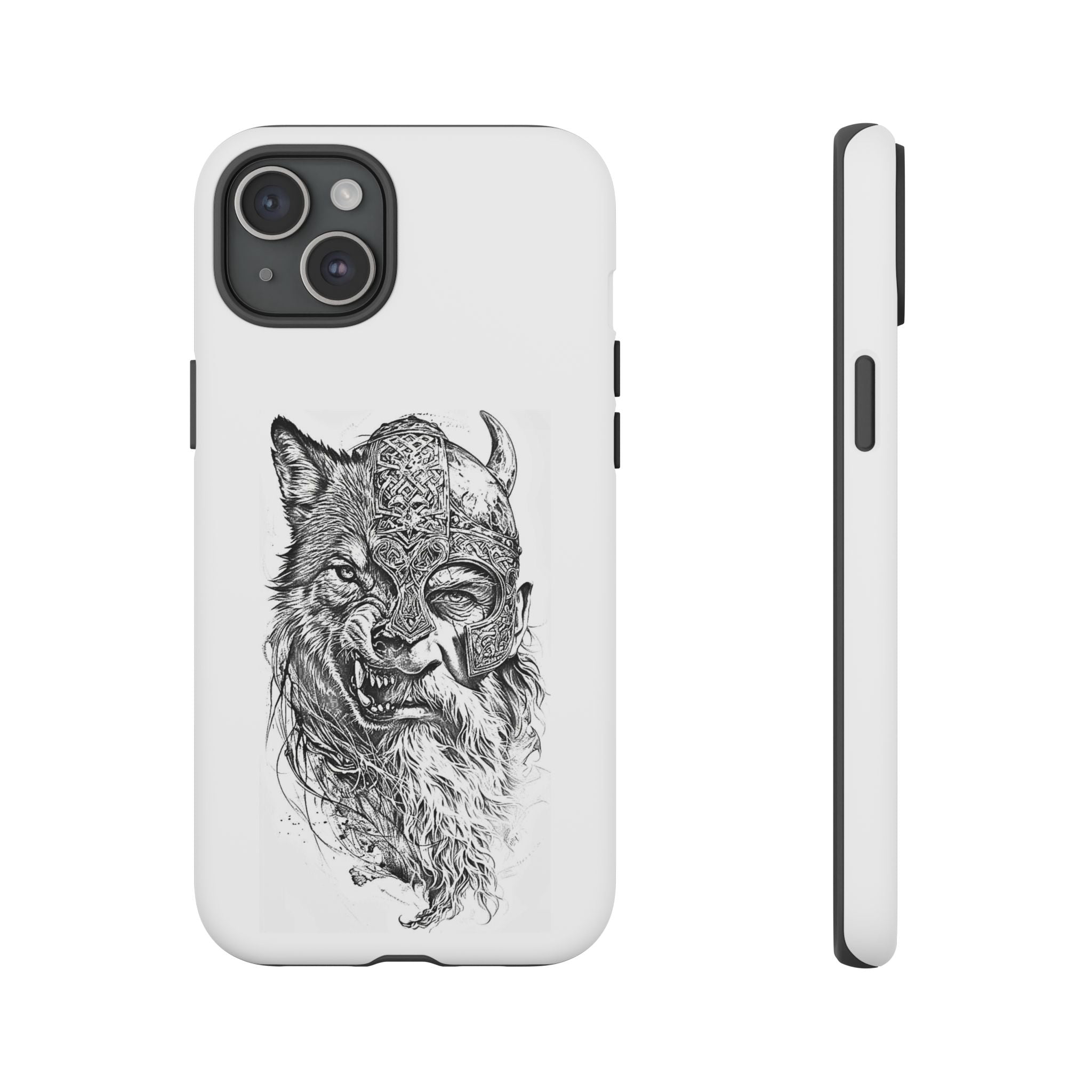 Viking Wolf Spirit – Norse Warrior Fusion iPhone Case