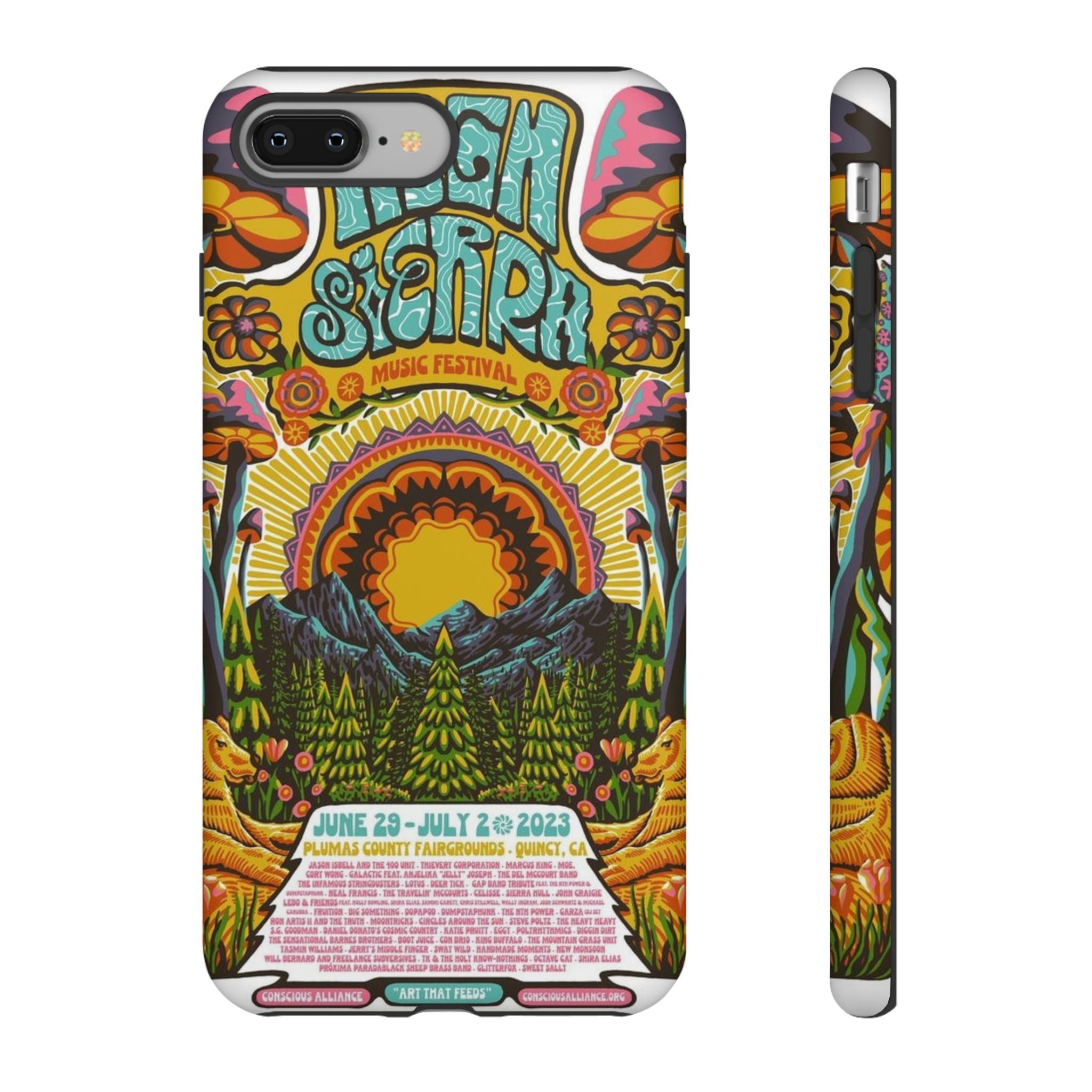 Psychedelic Festival Forest – Retro Mushroom Tough iPhone Case