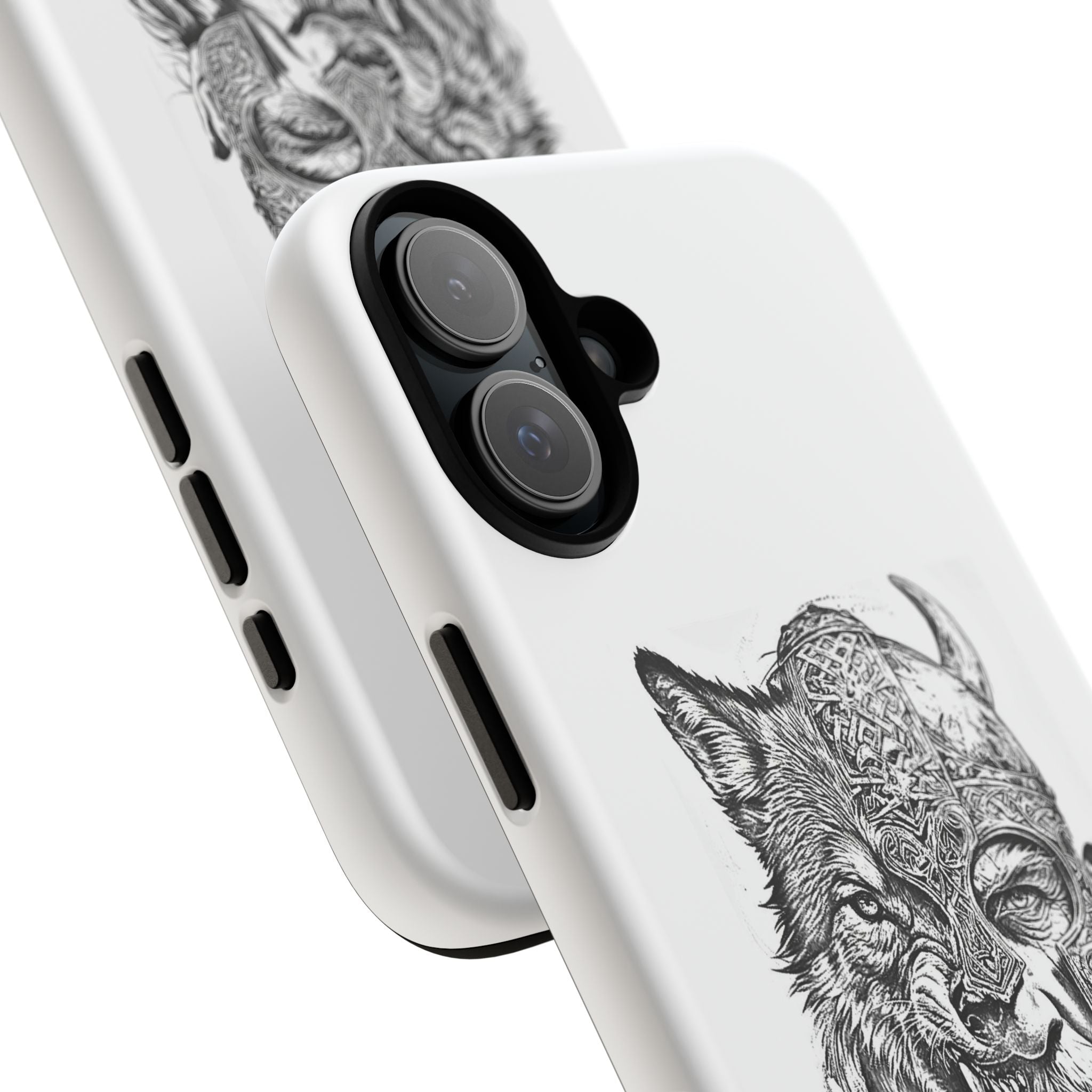 Viking Wolf Spirit – Norse Warrior Fusion iPhone Case